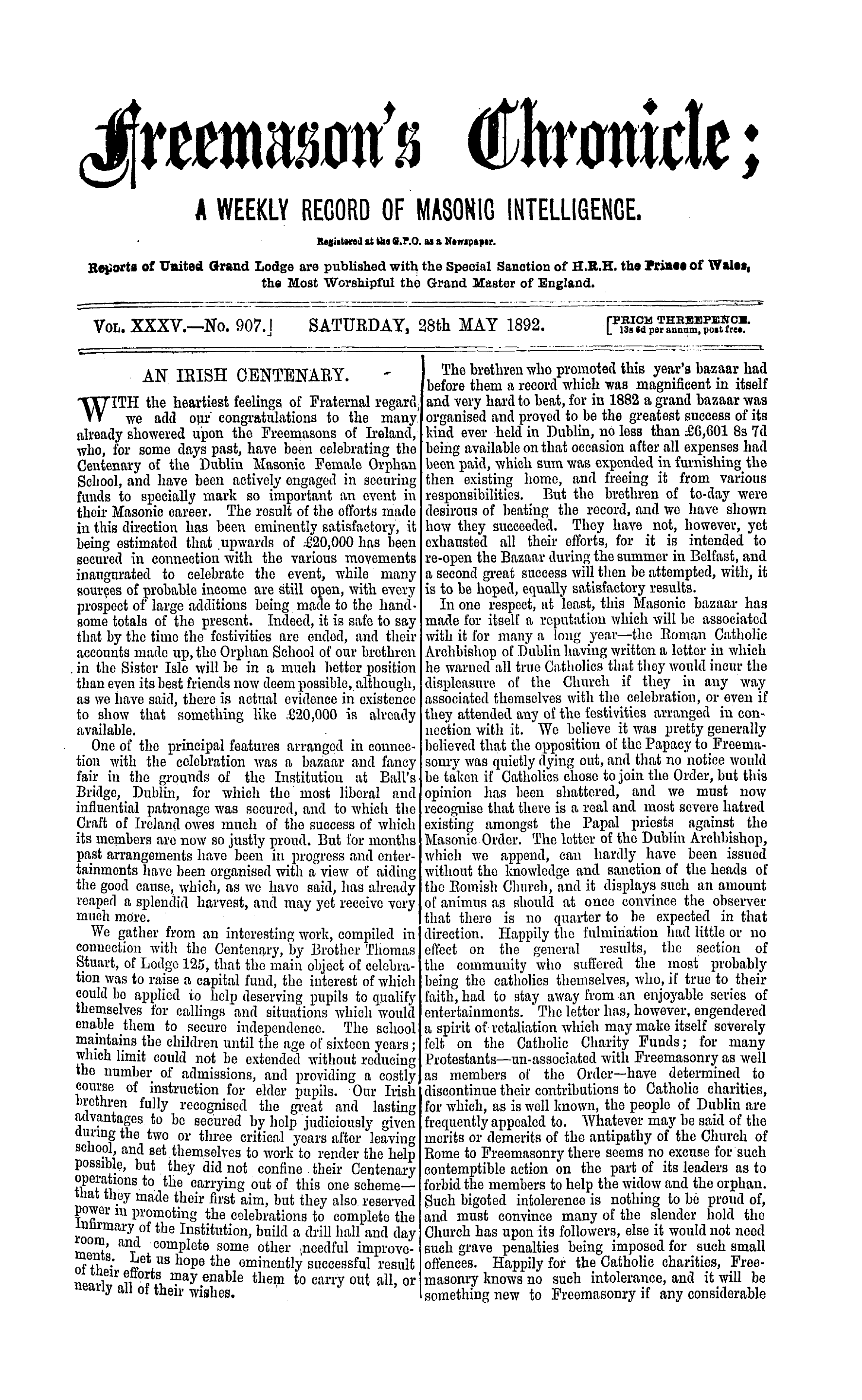 The Freemason's Chronicle