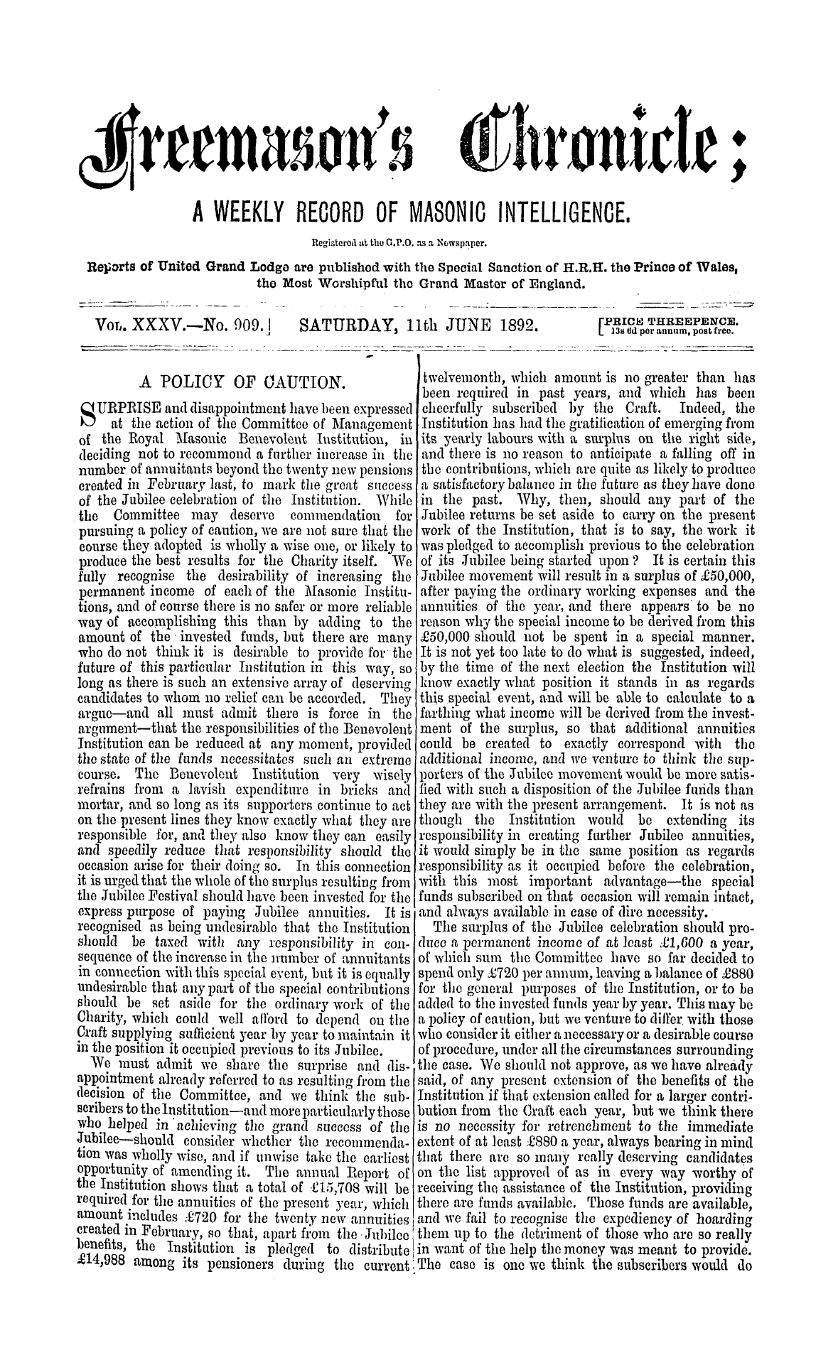The Freemason's Chronicle