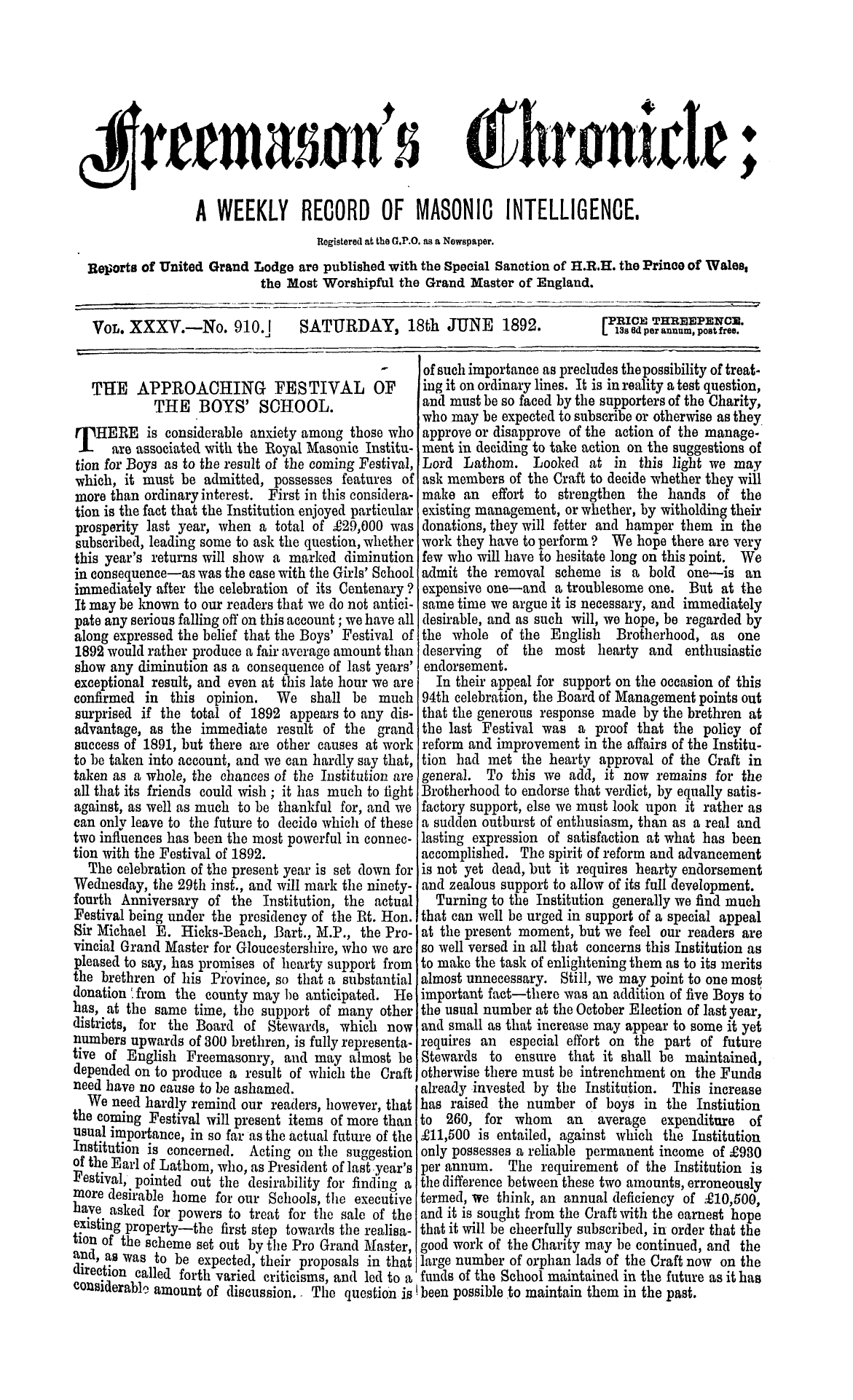 The Freemason's Chronicle