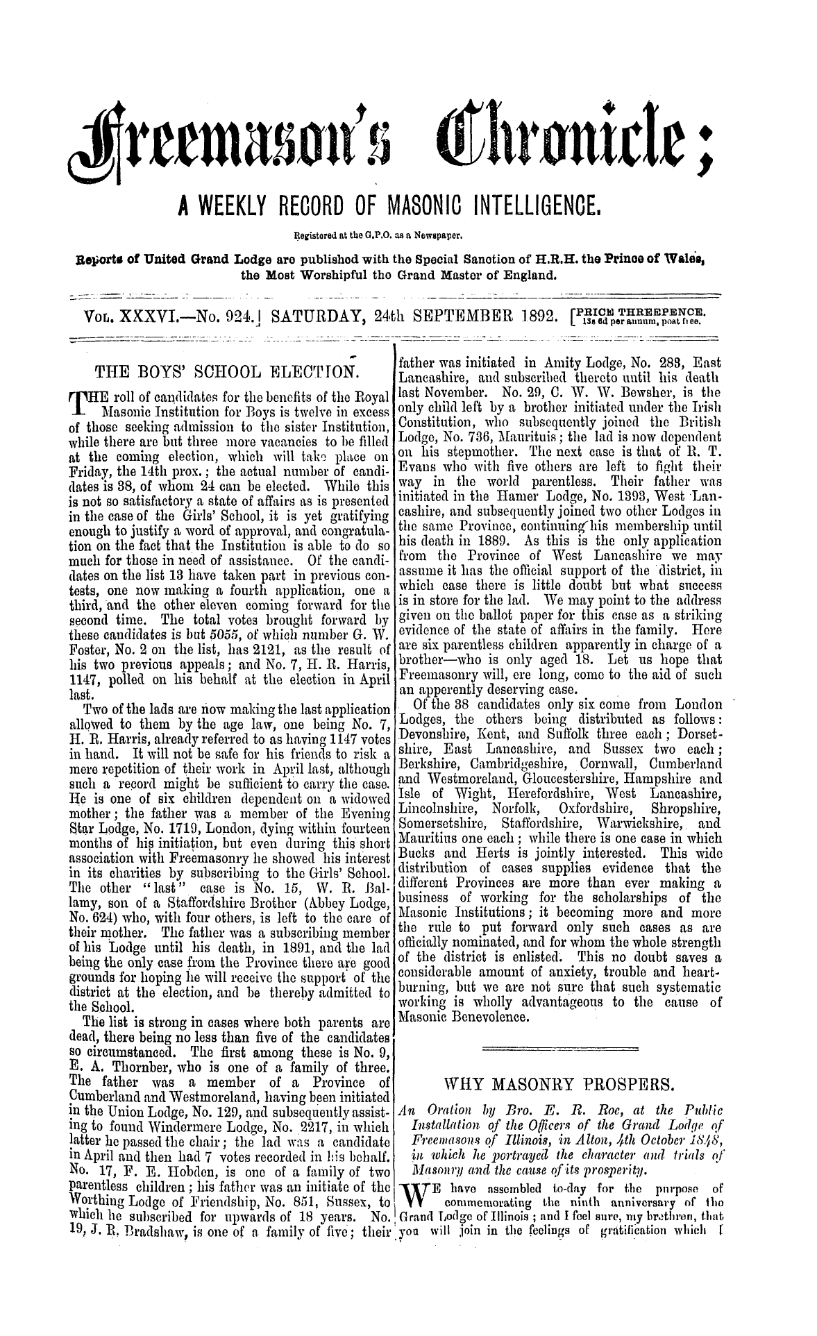 The Freemason's Chronicle