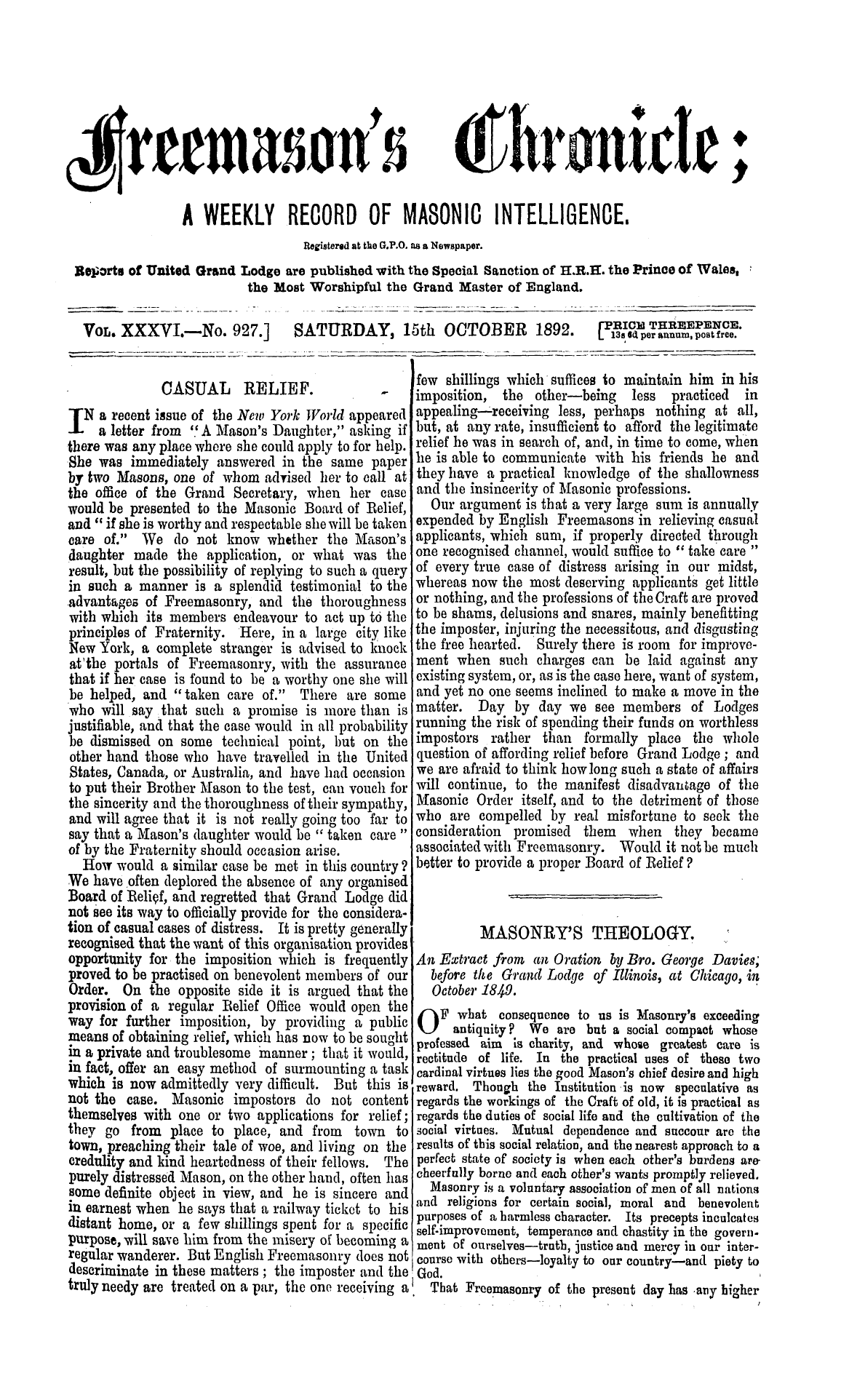 The Freemason's Chronicle