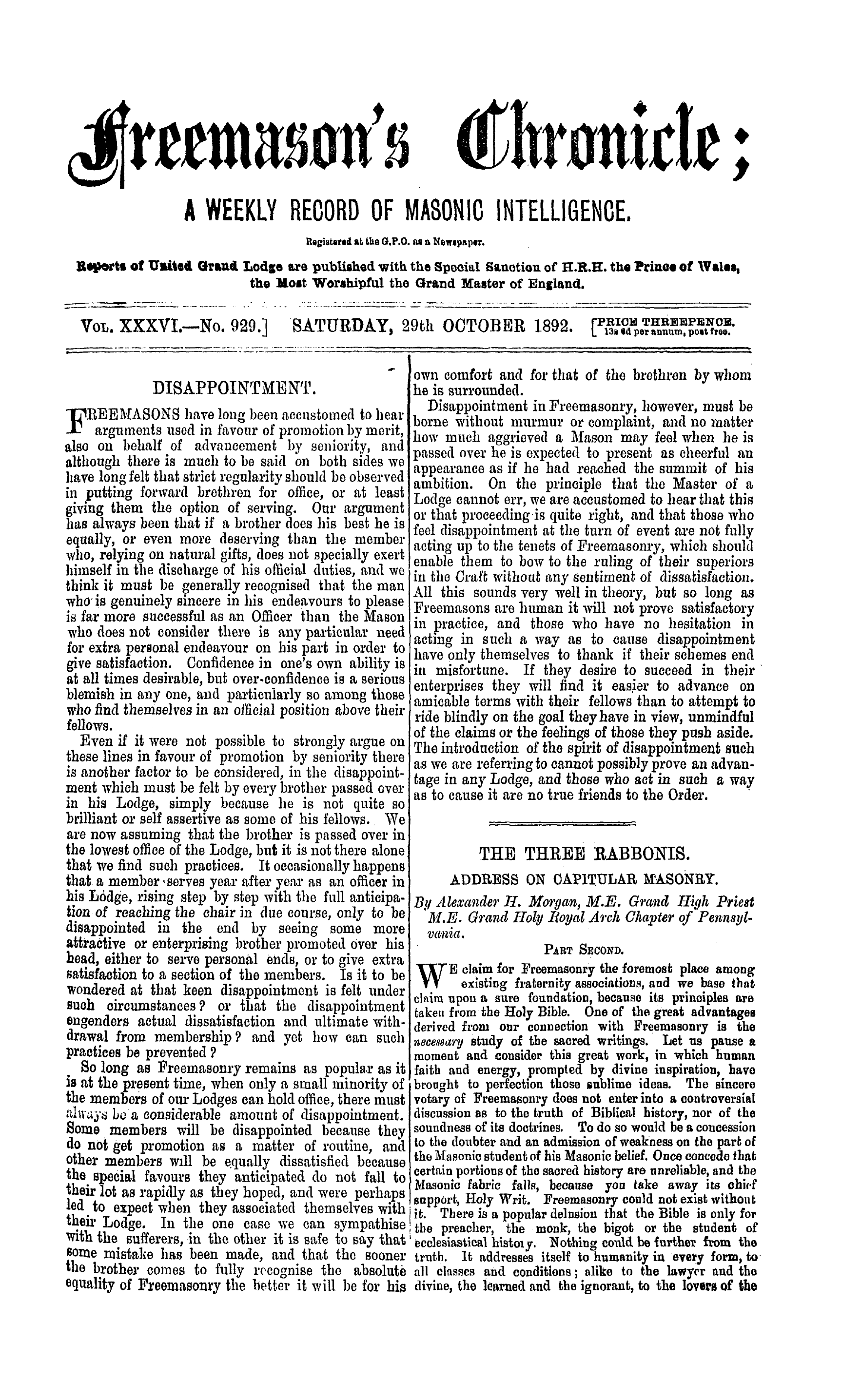 The Freemason's Chronicle