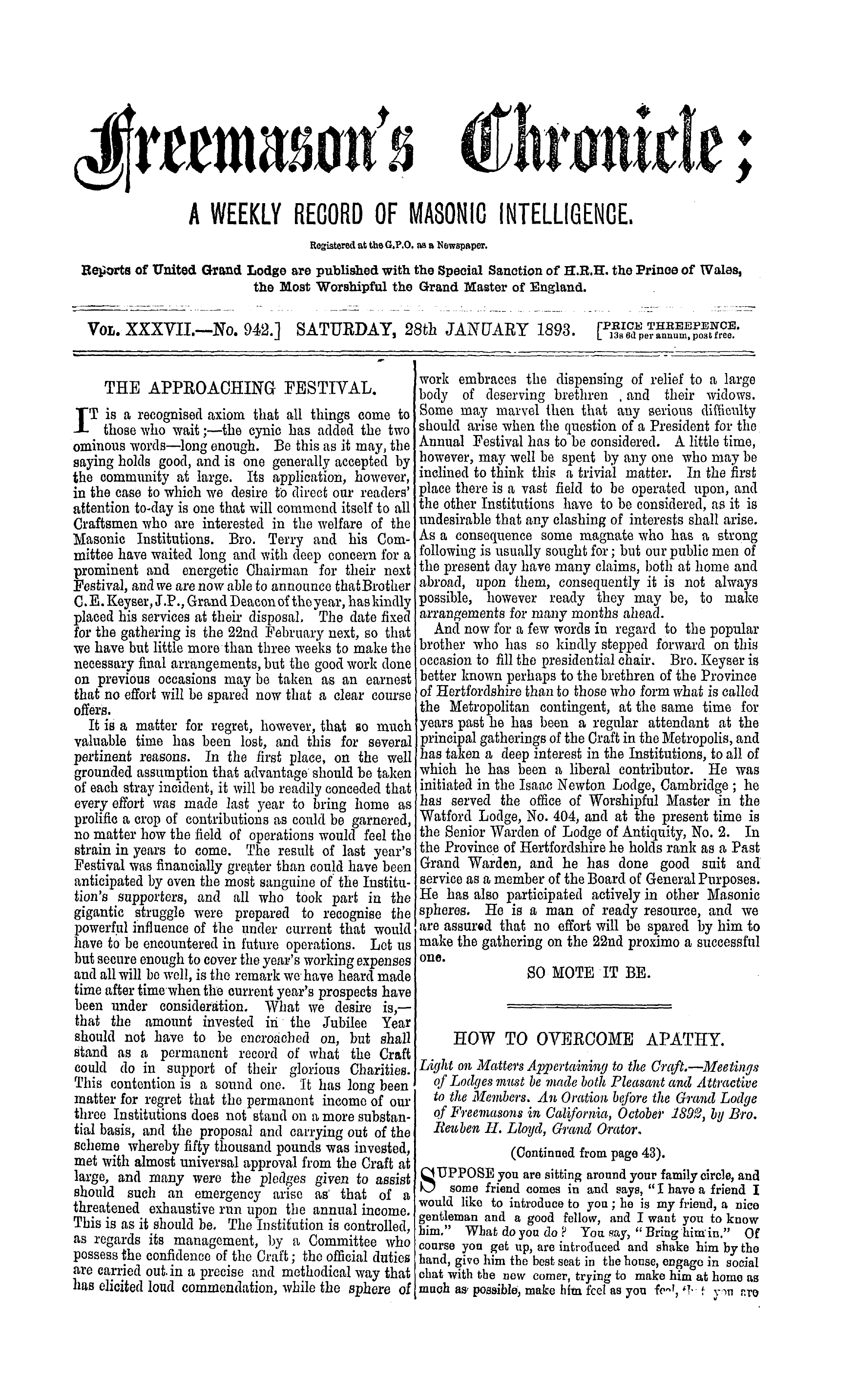 The Freemason's Chronicle
