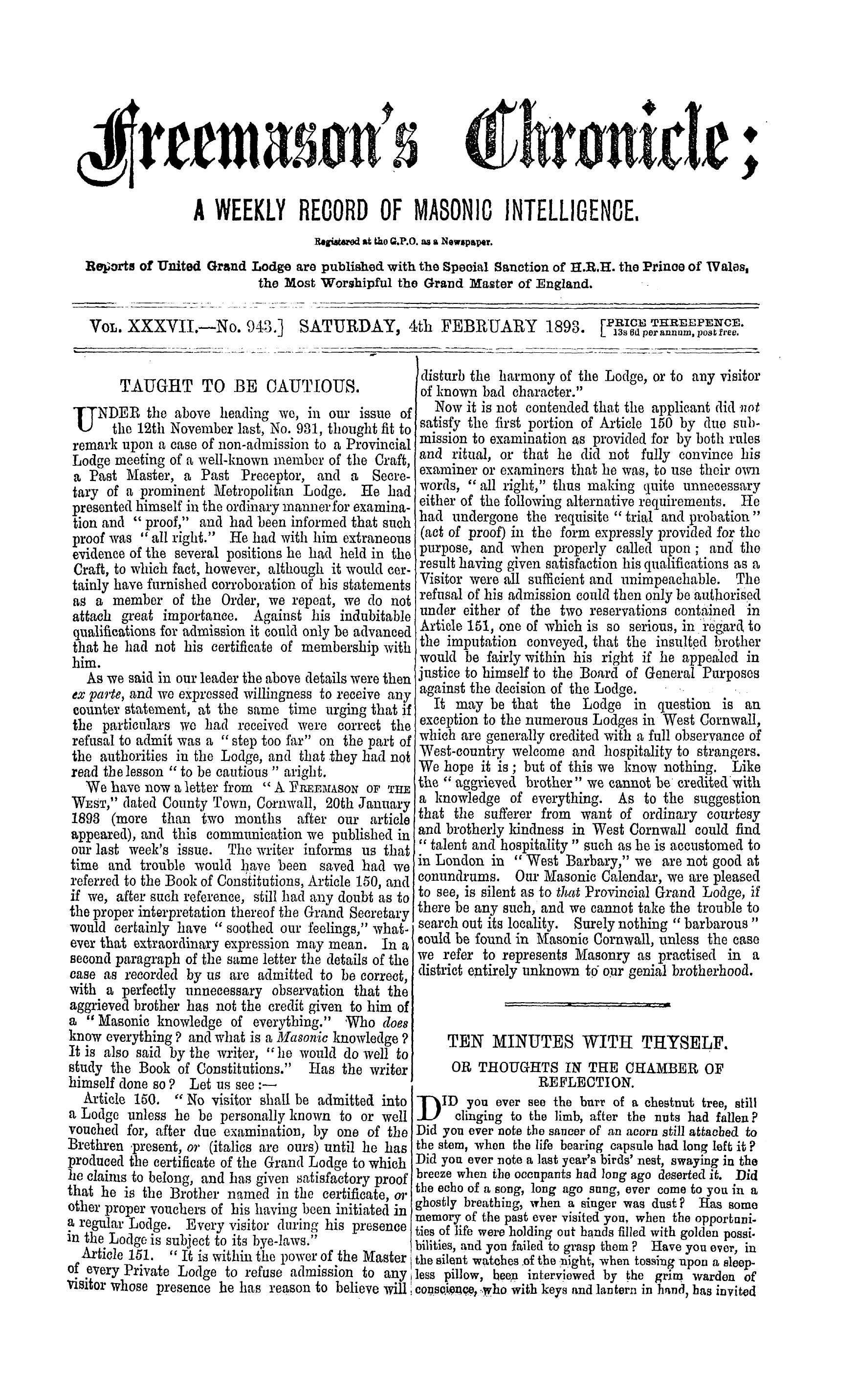 The Freemason's Chronicle