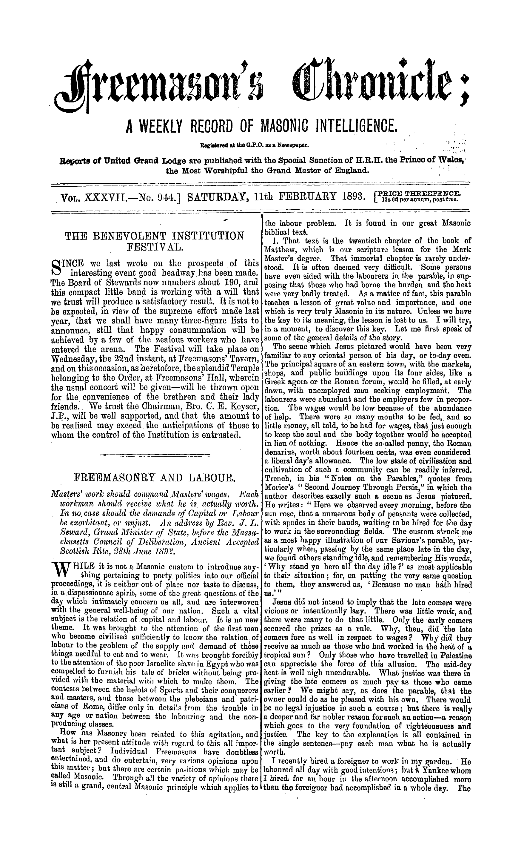 The Freemason's Chronicle