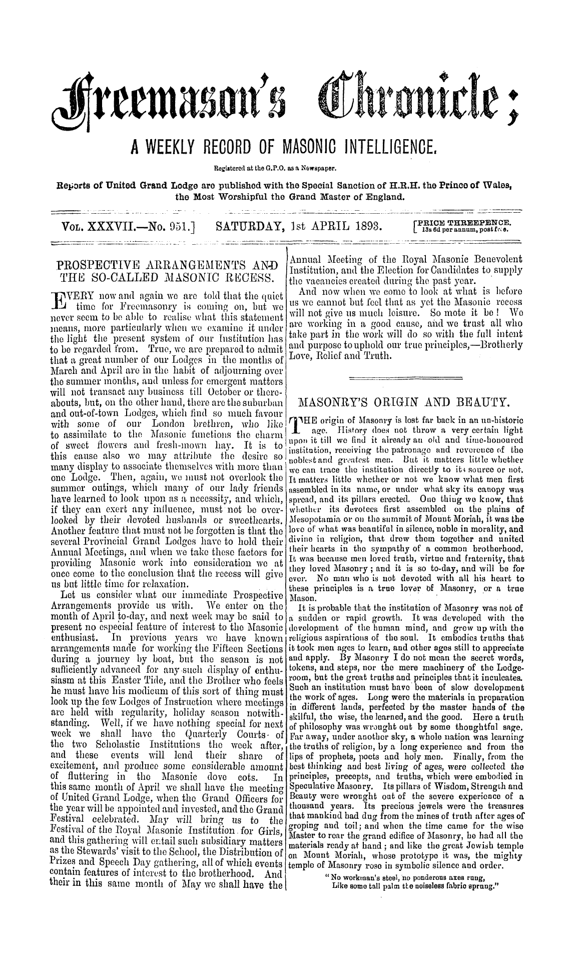 The Freemason's Chronicle