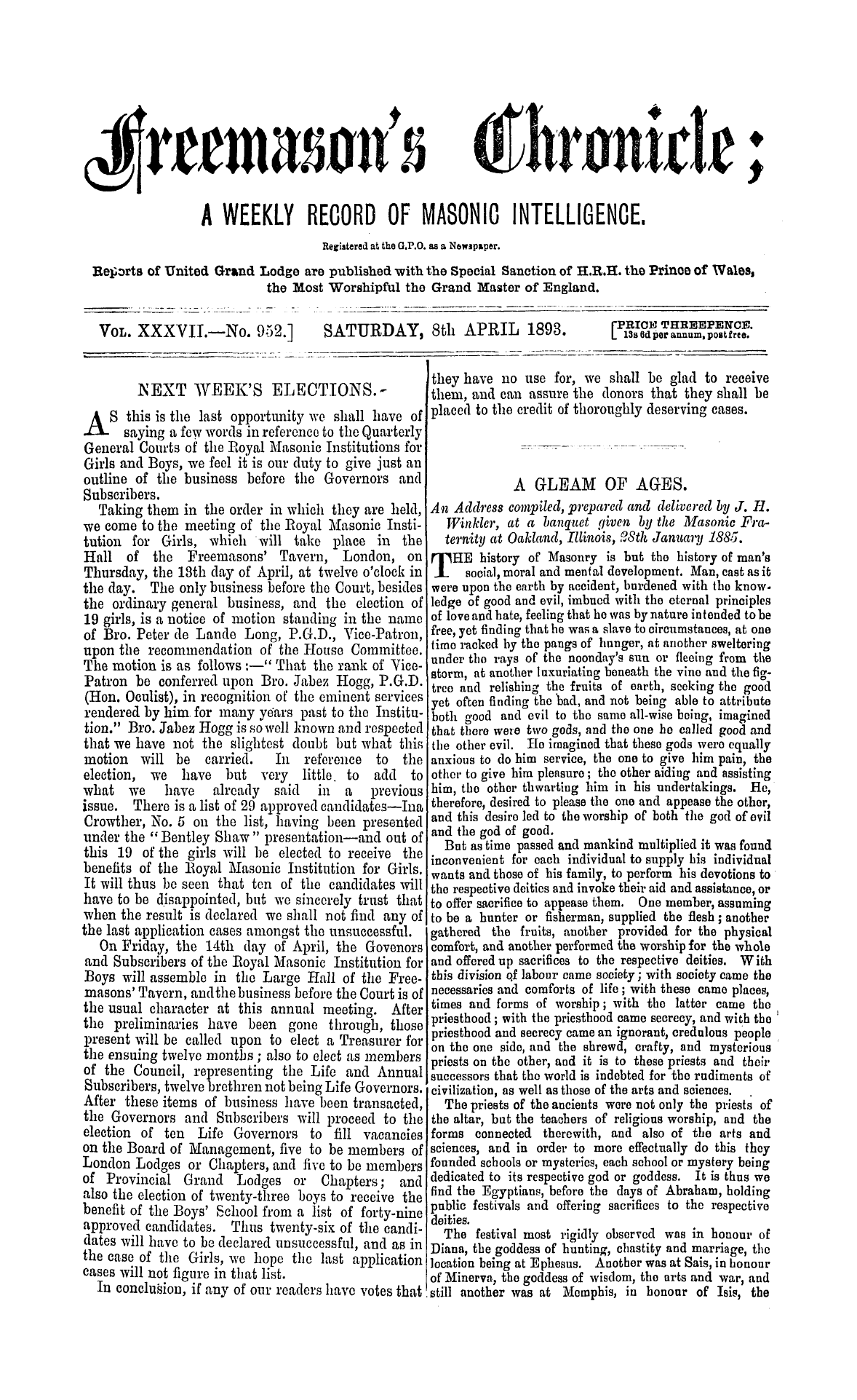 The Freemason's Chronicle