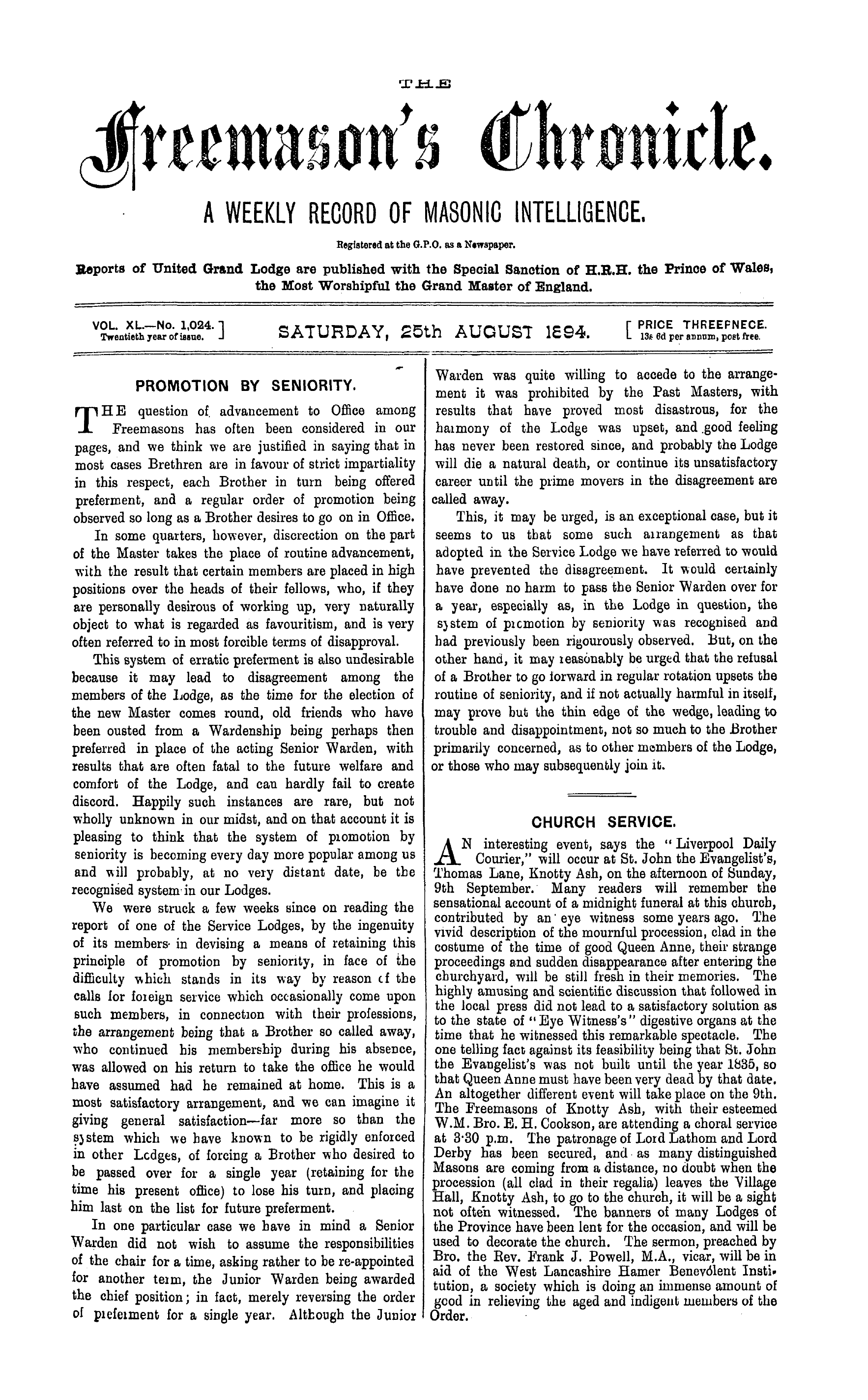 The Freemason's Chronicle