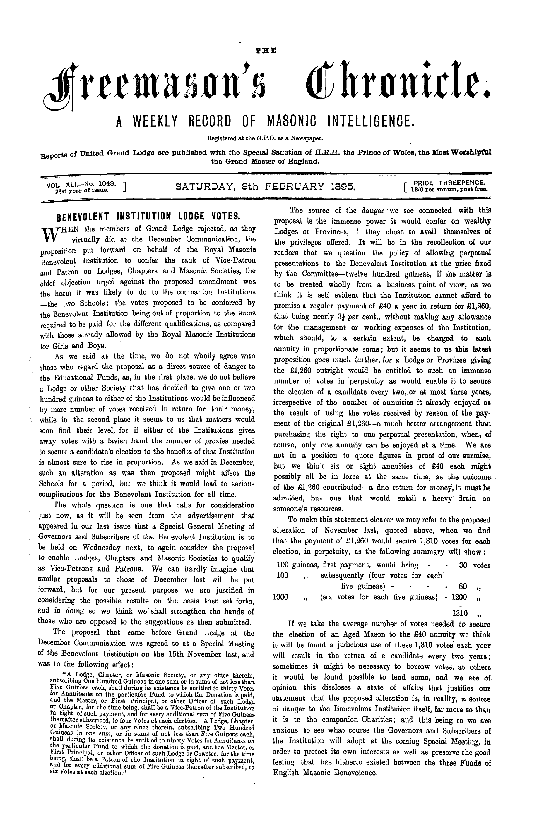 The Freemason's Chronicle