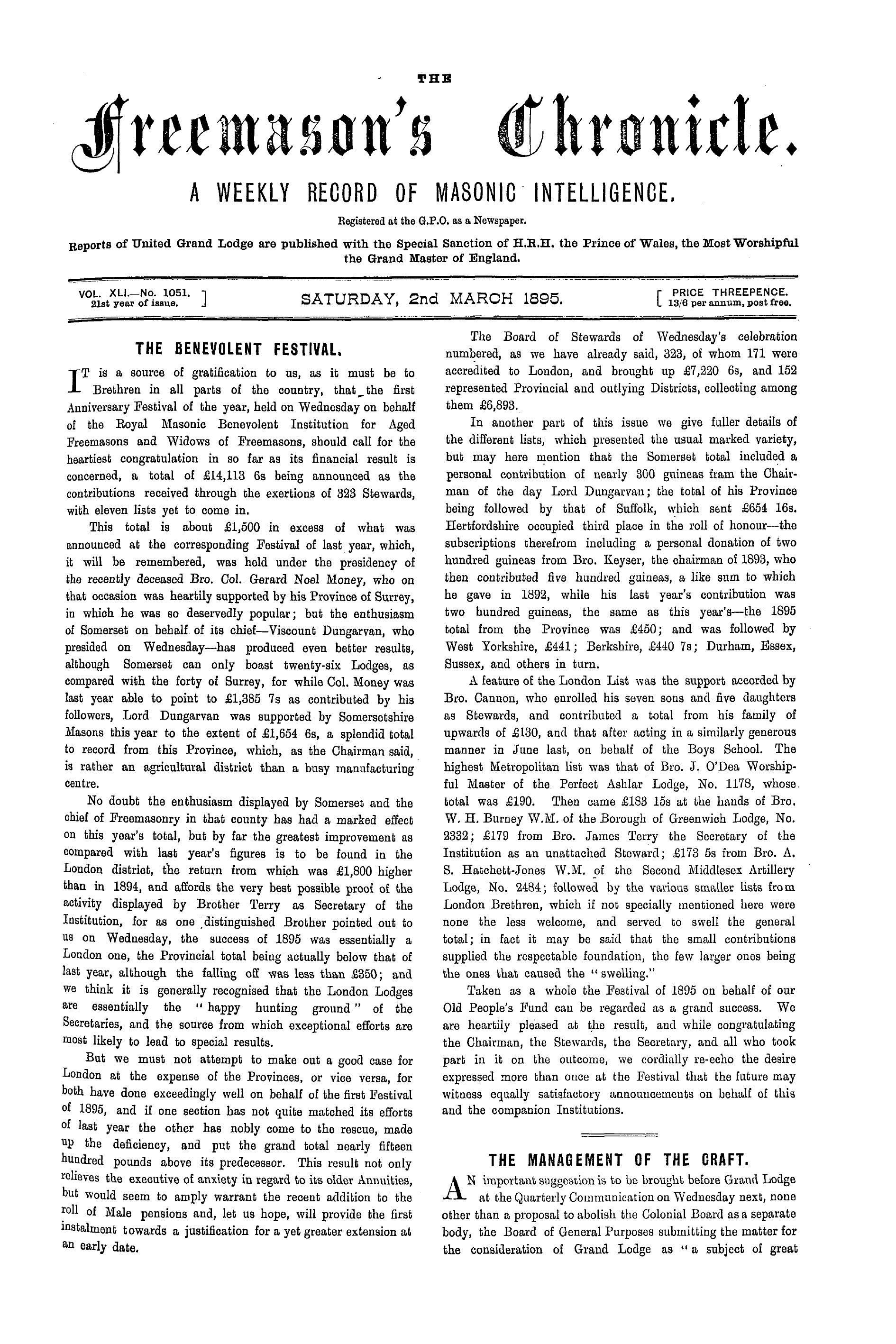 The Freemason's Chronicle
