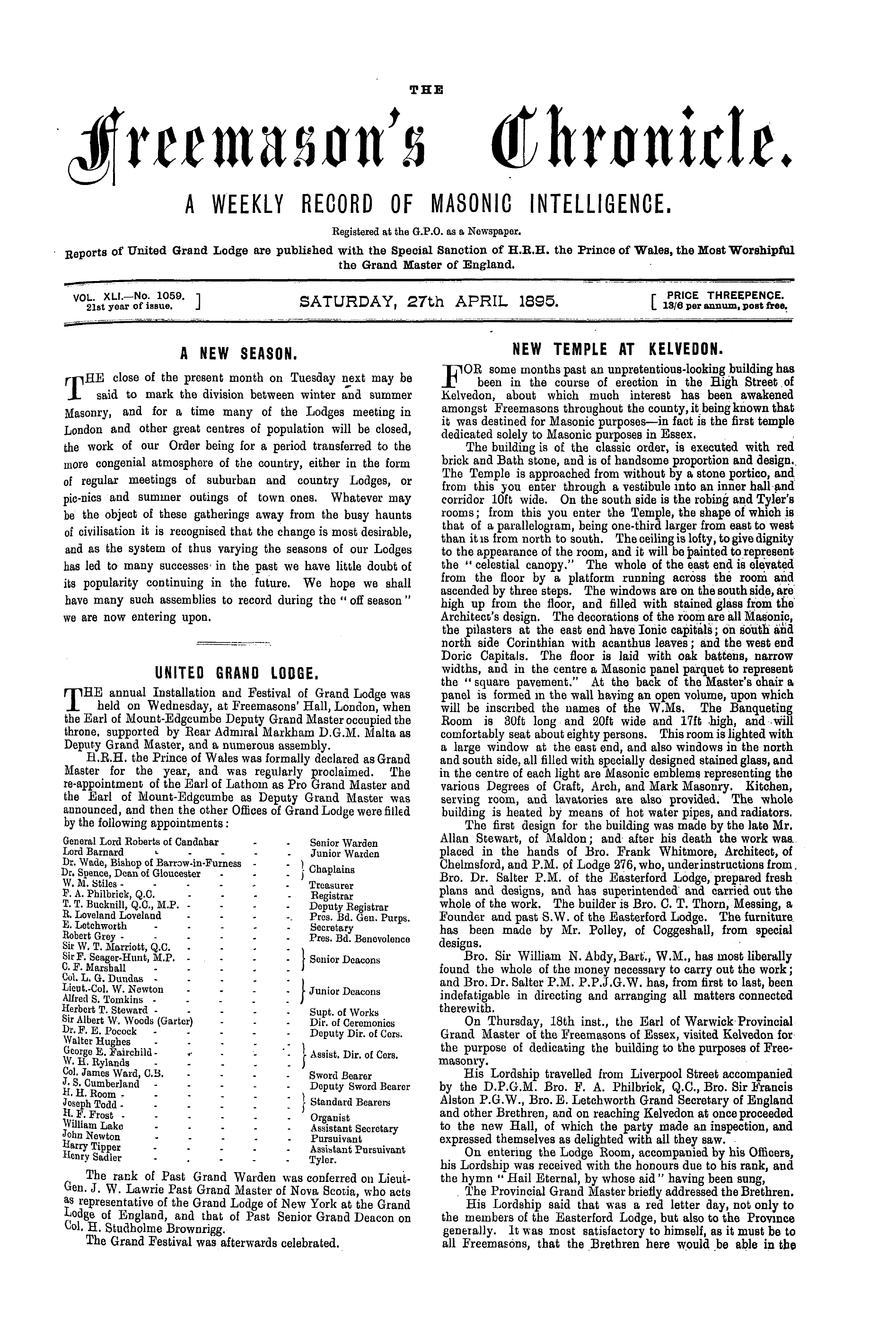 The Freemason's Chronicle