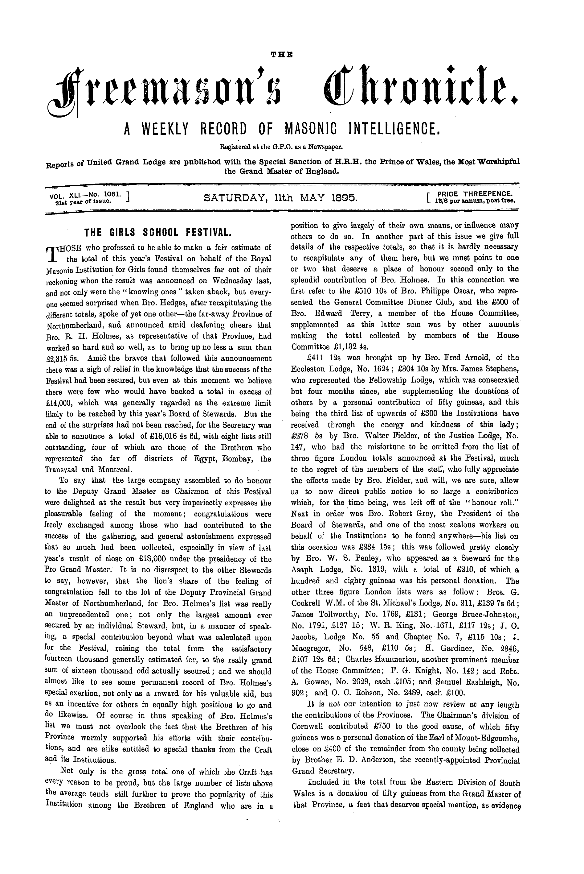 The Freemason's Chronicle