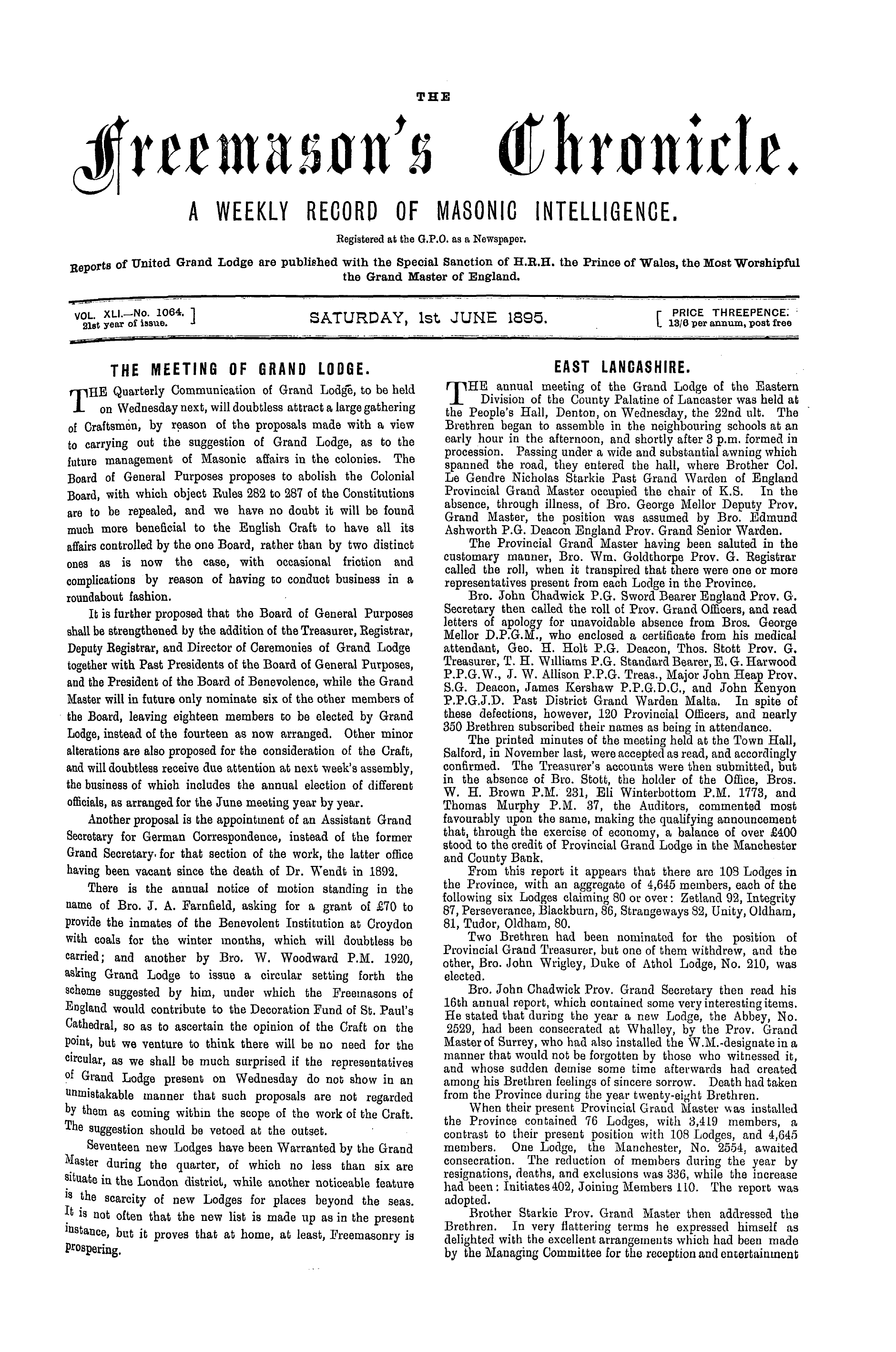 The Freemason's Chronicle