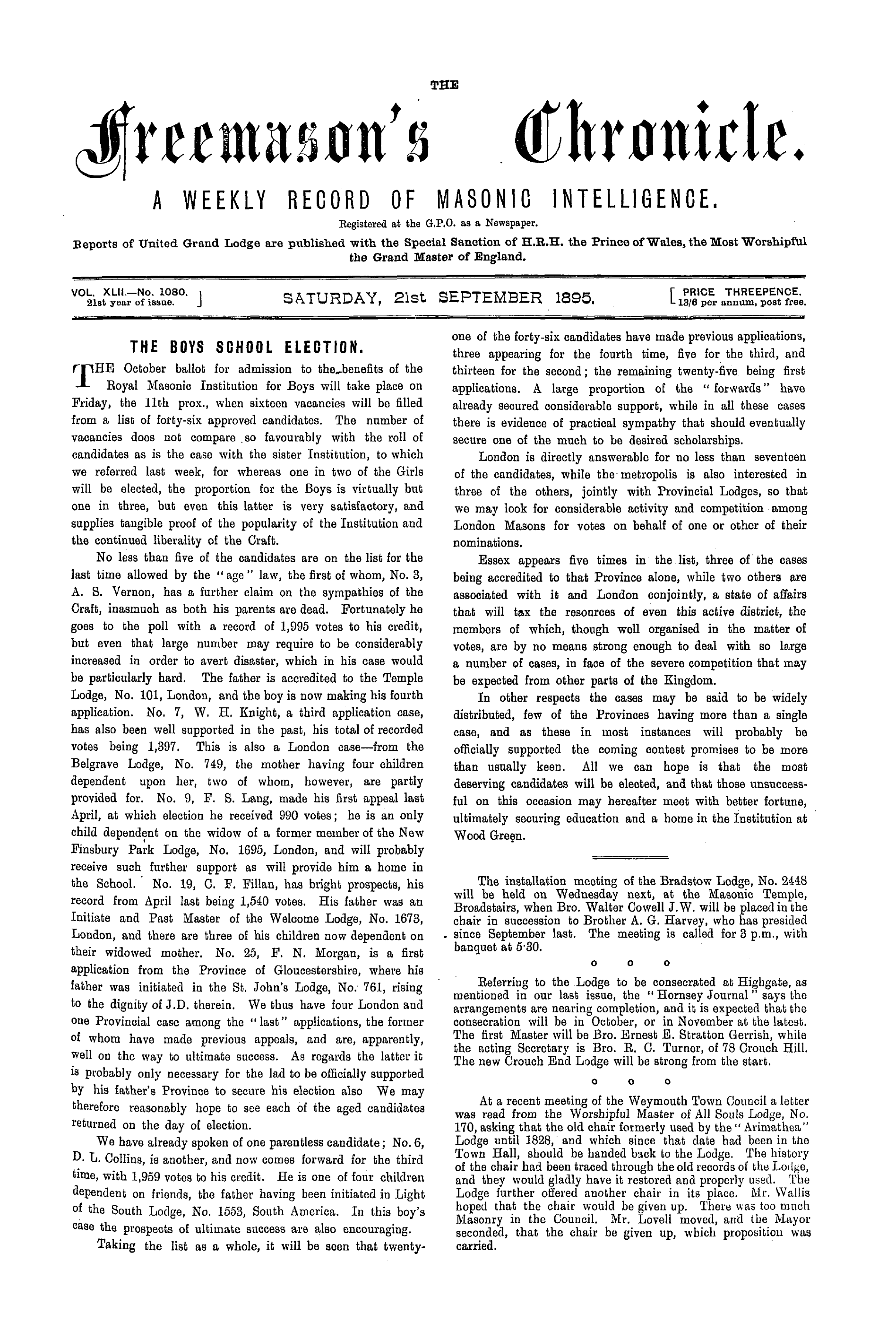 The Freemason's Chronicle