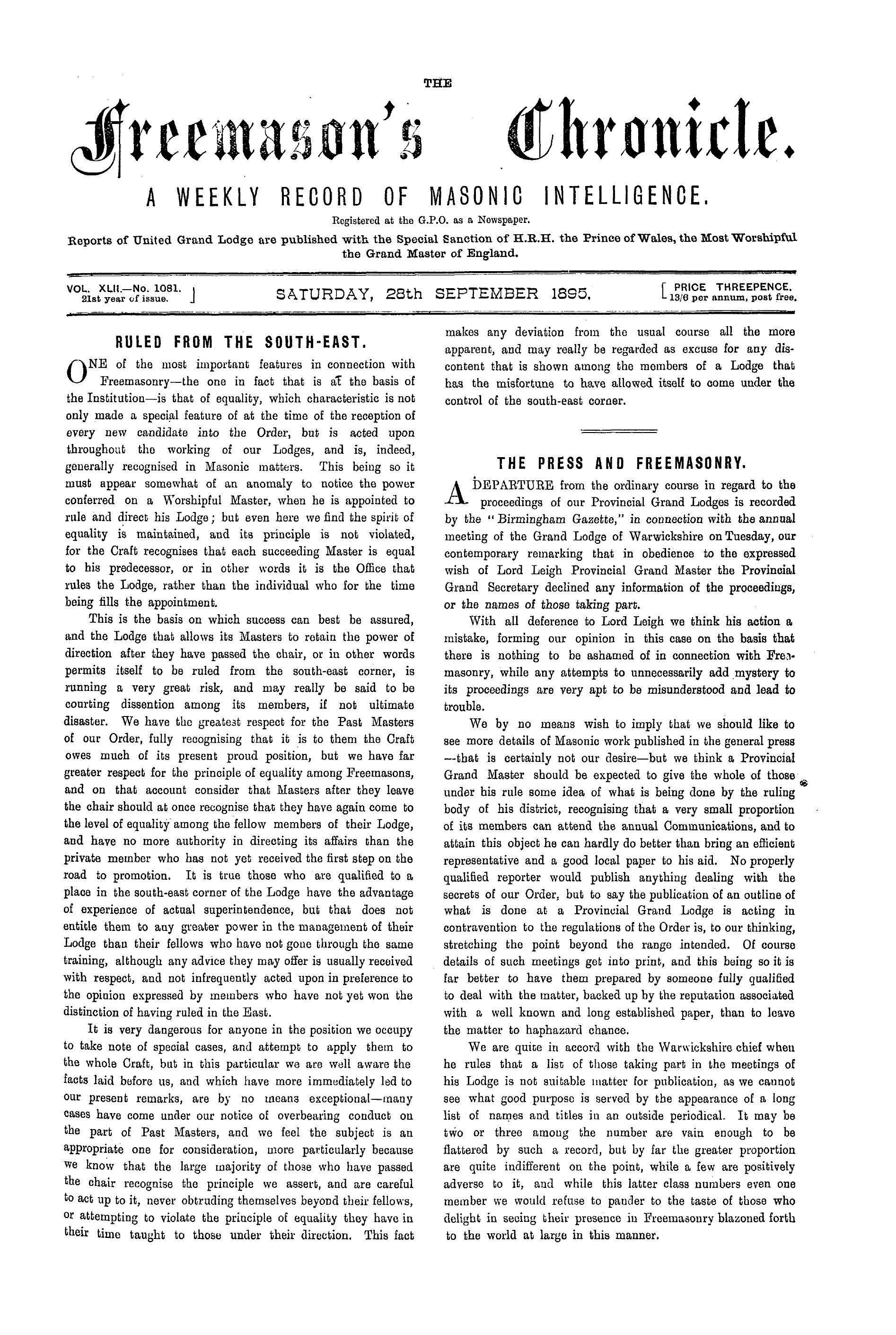 The Freemason's Chronicle