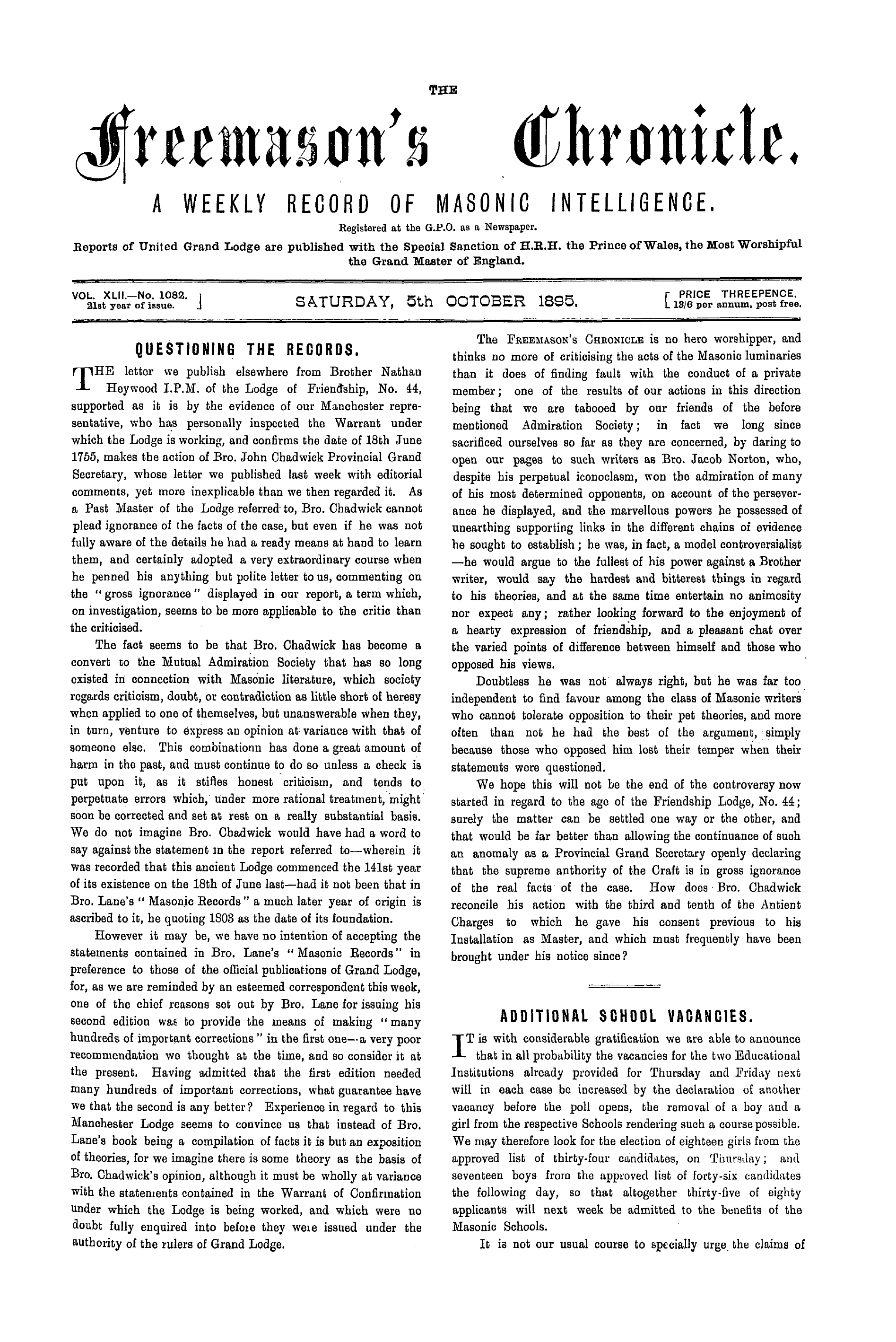 The Freemason's Chronicle