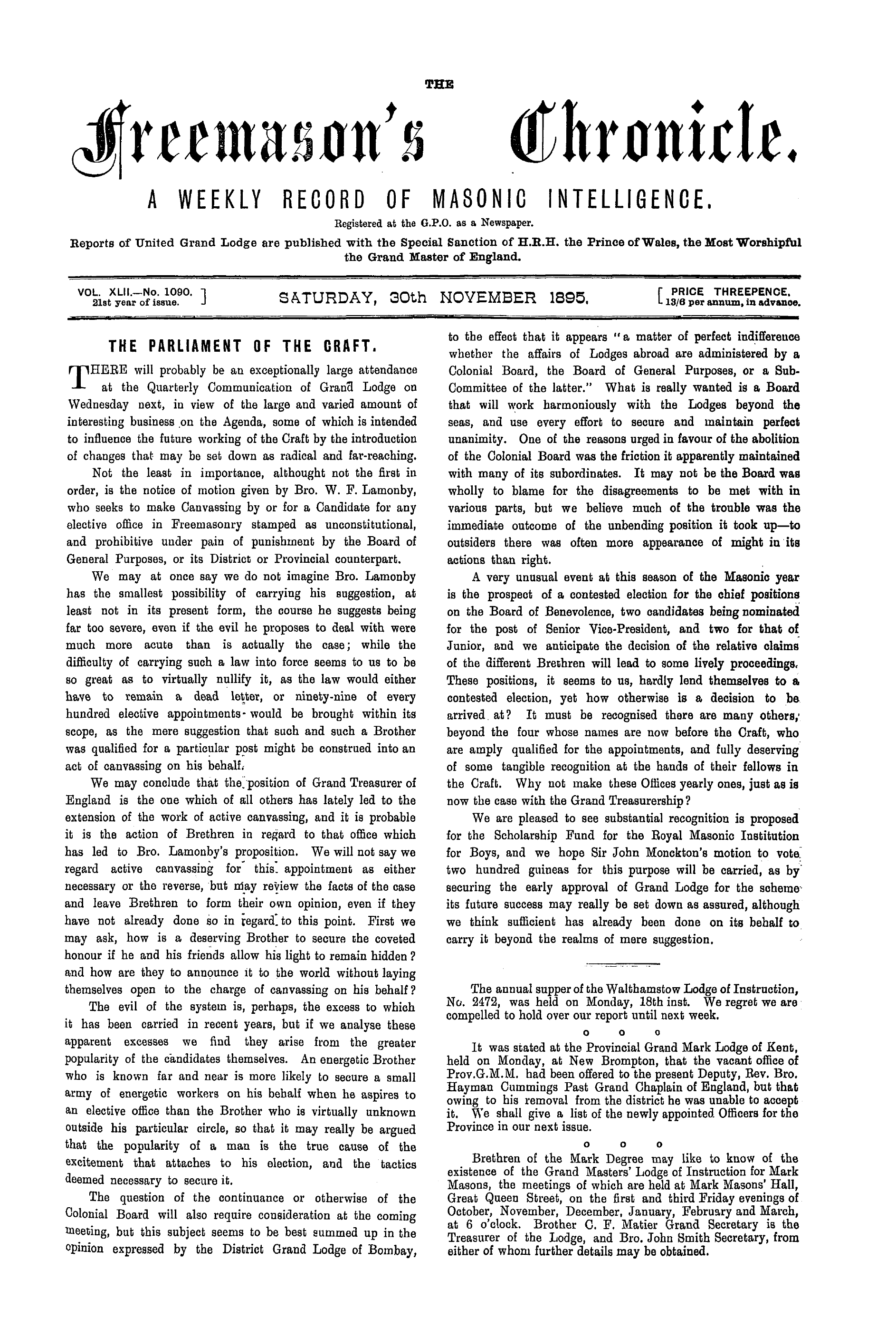 The Freemason's Chronicle