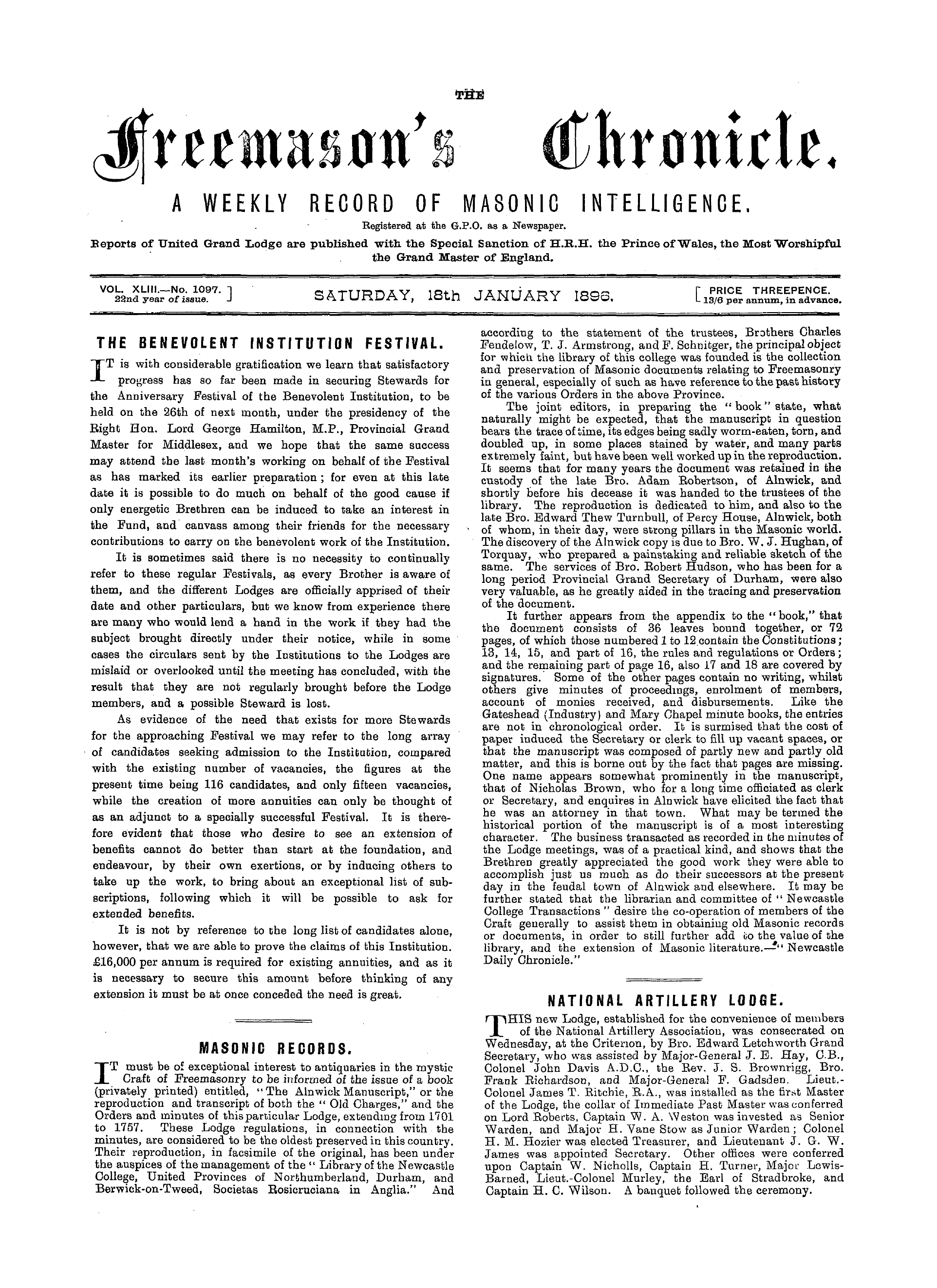 The Freemason's Chronicle