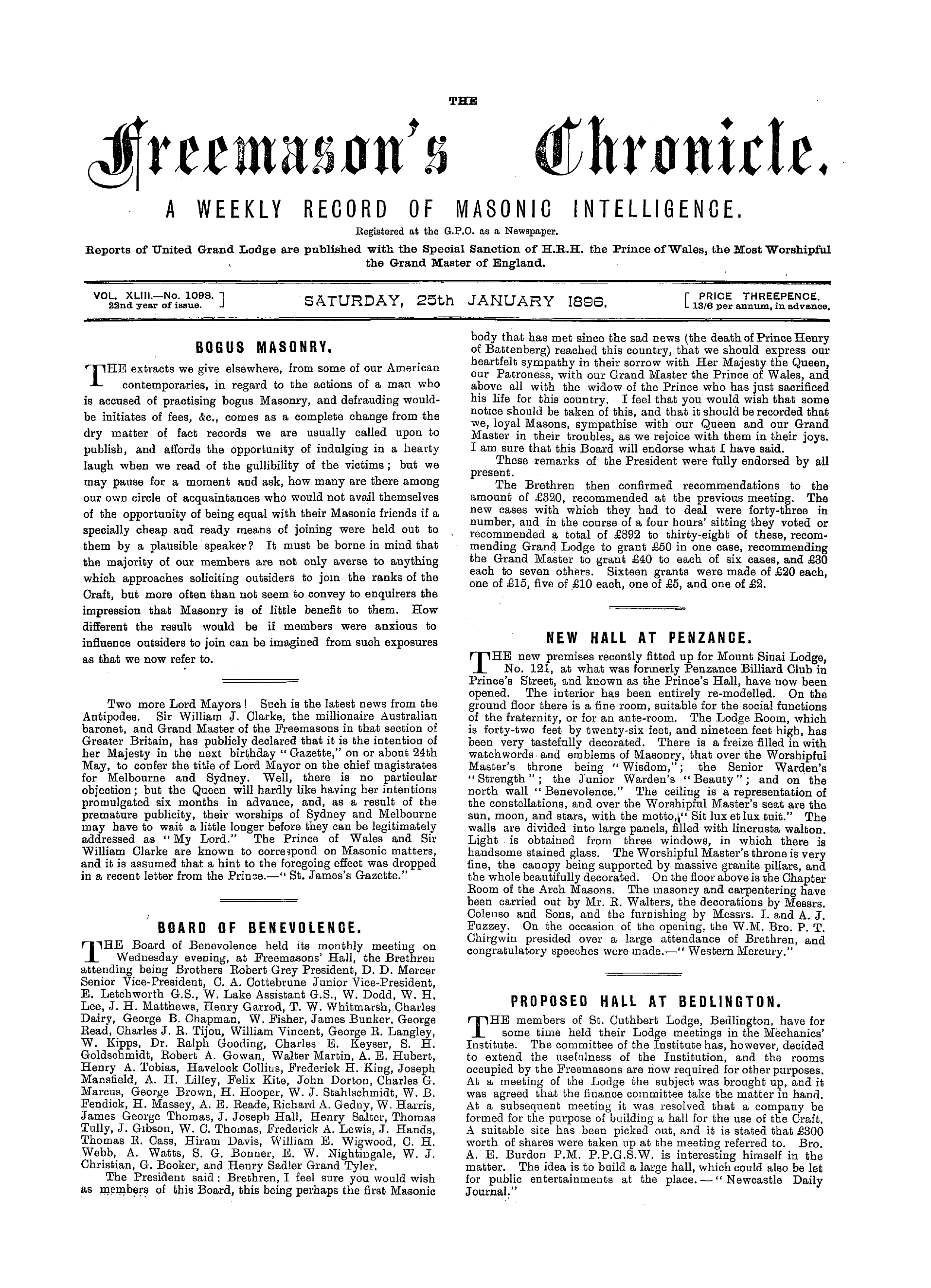 The Freemason's Chronicle