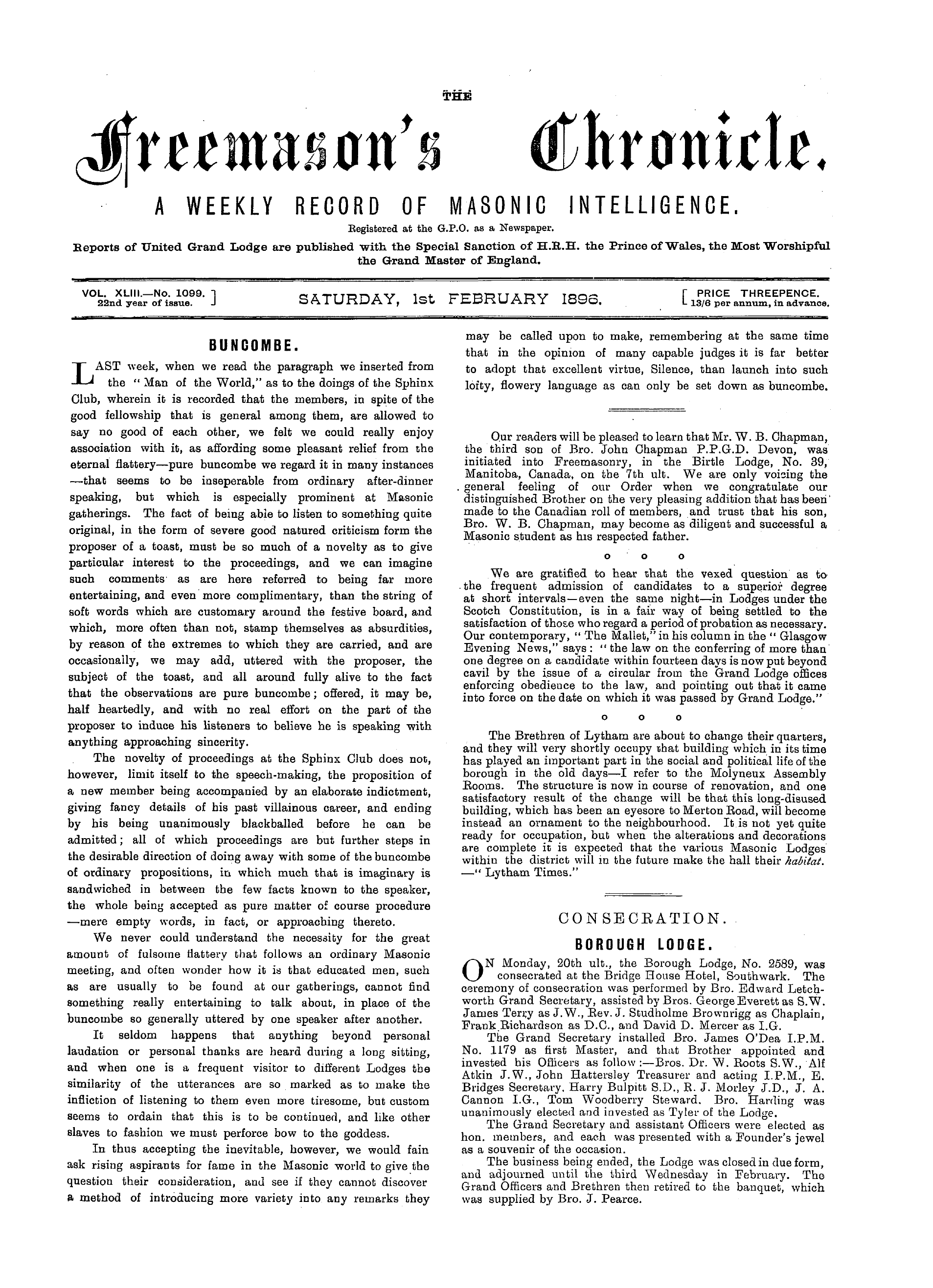 The Freemason's Chronicle