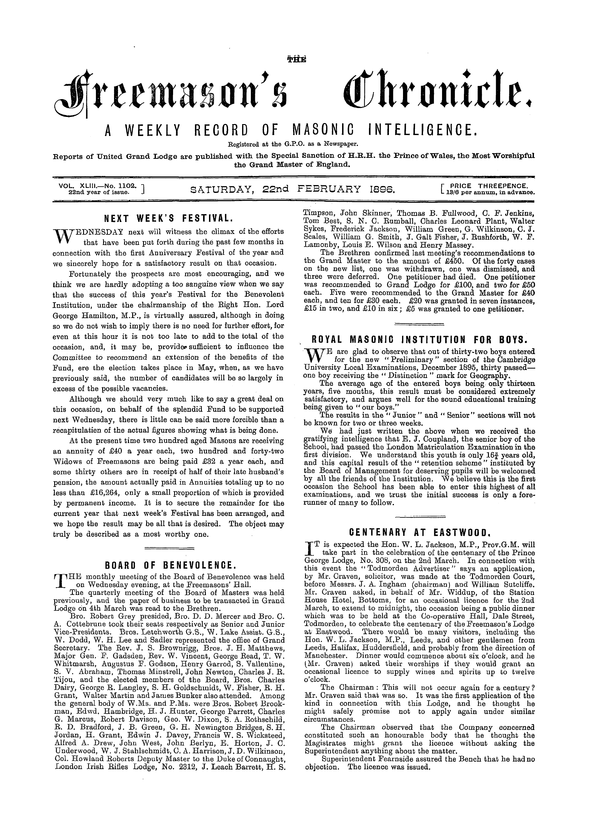The Freemason's Chronicle
