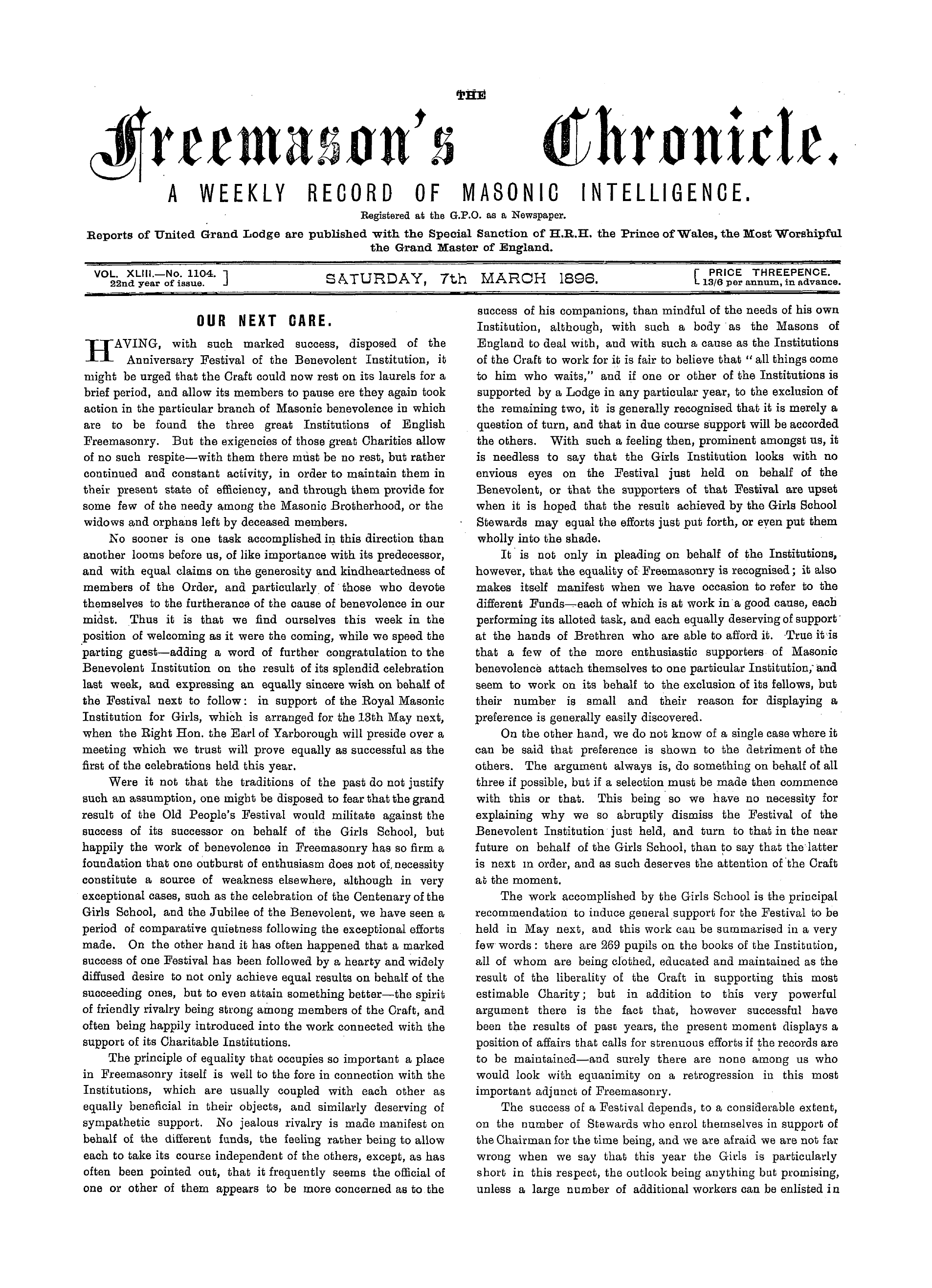The Freemason's Chronicle