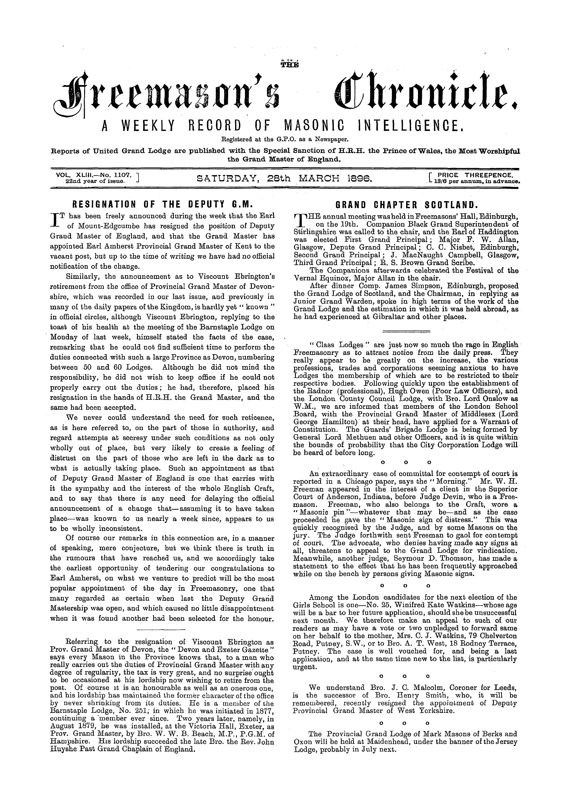 The Freemason's Chronicle