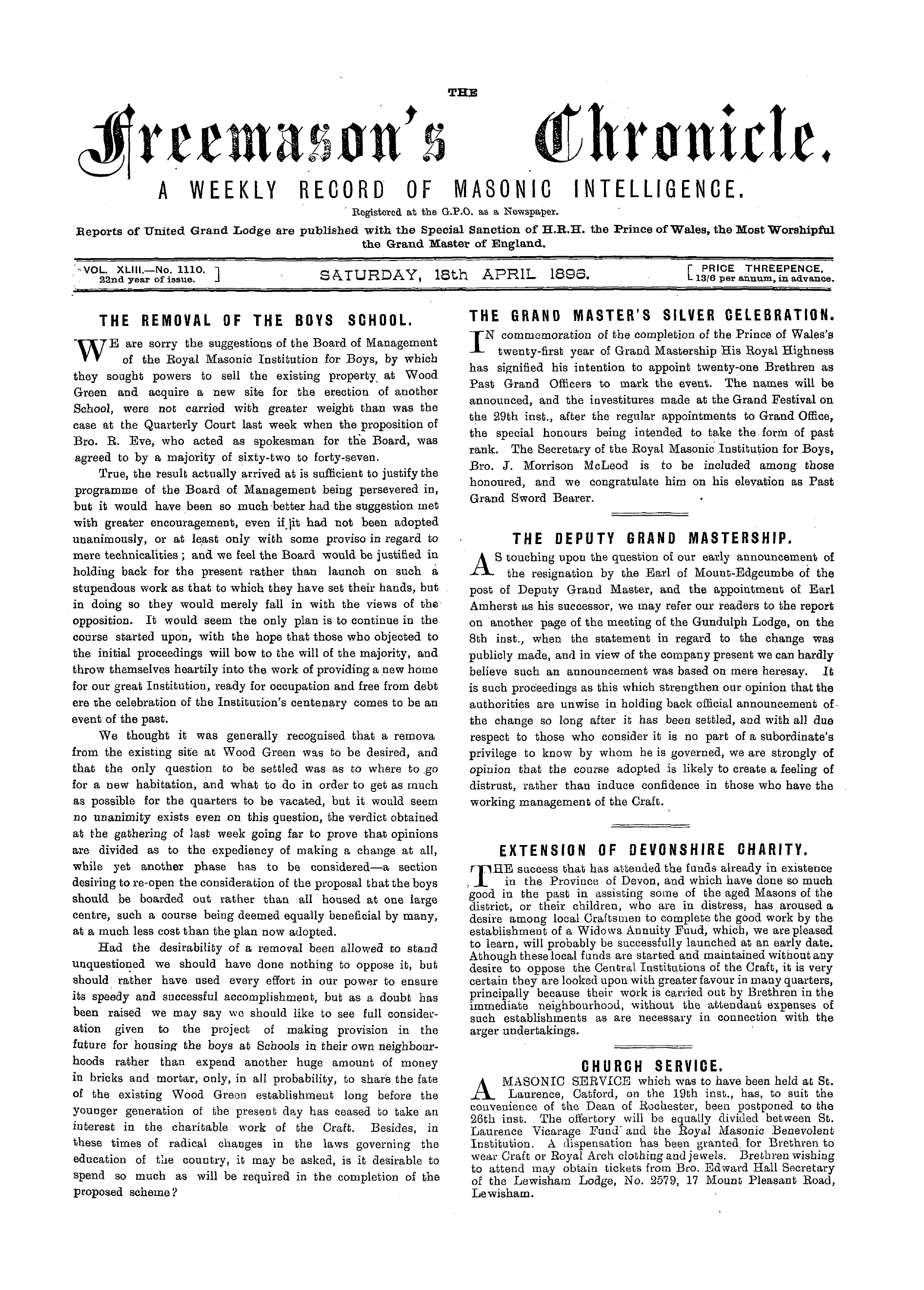The Freemason's Chronicle