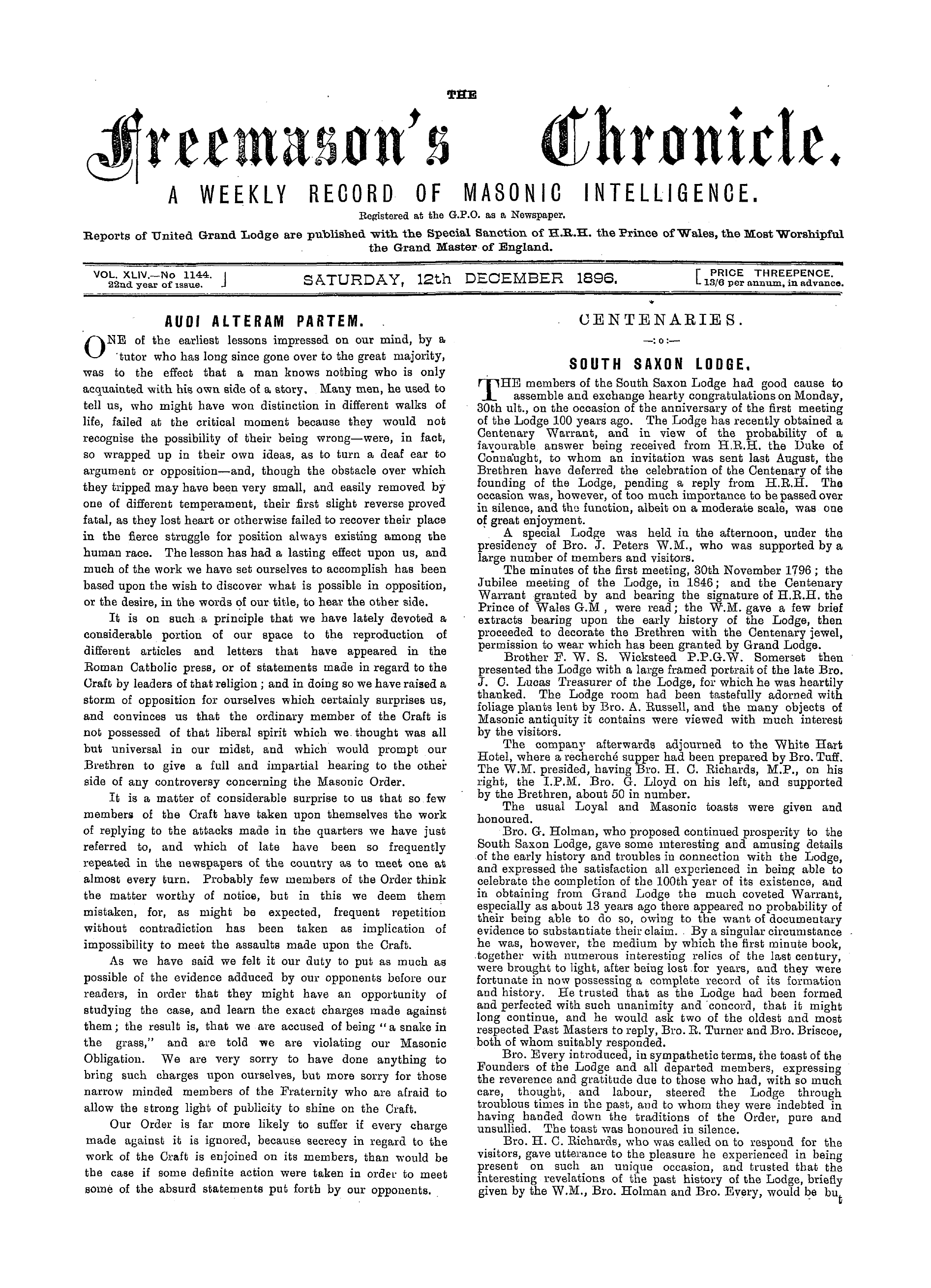 The Freemason's Chronicle
