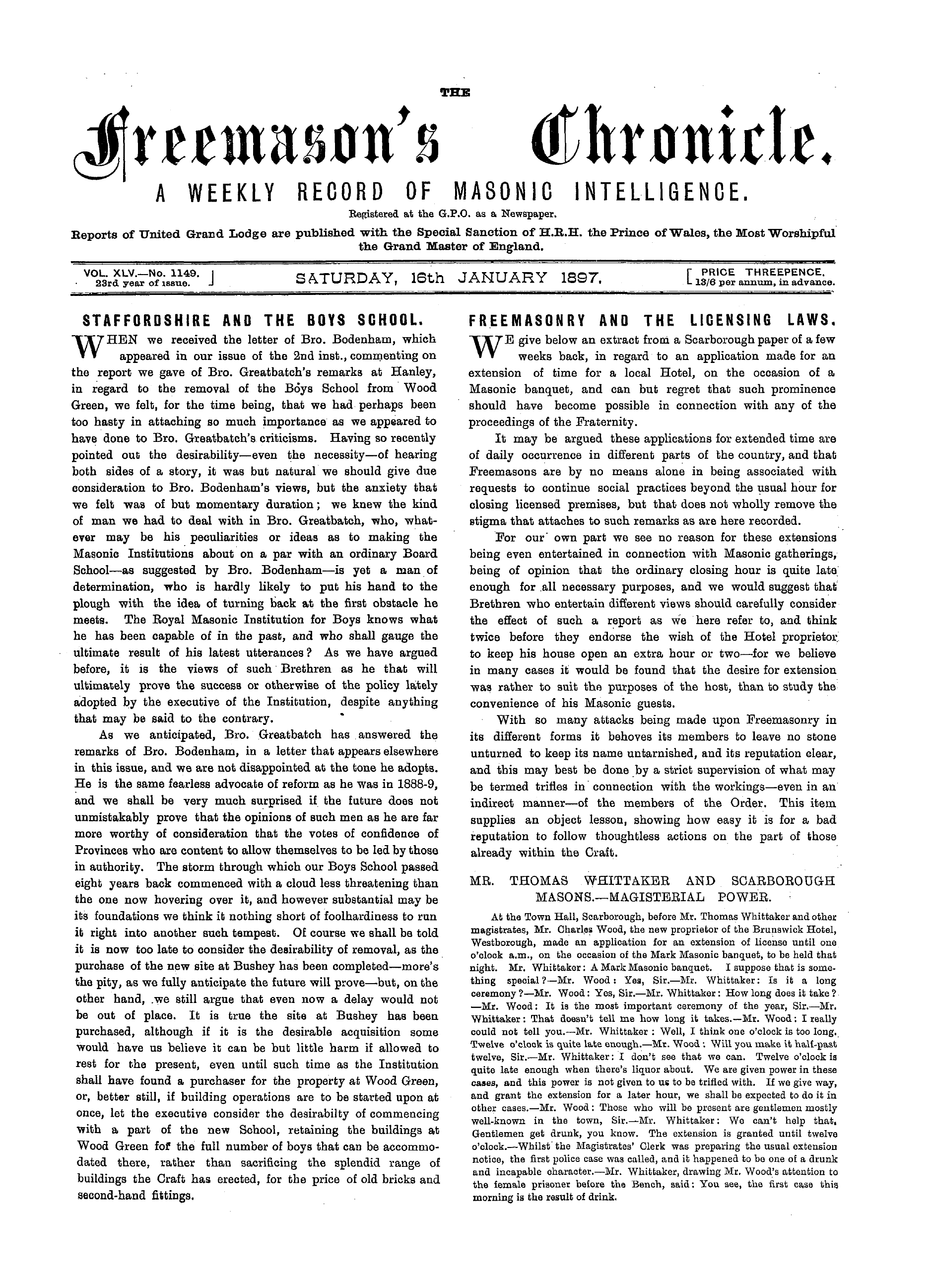 The Freemason's Chronicle