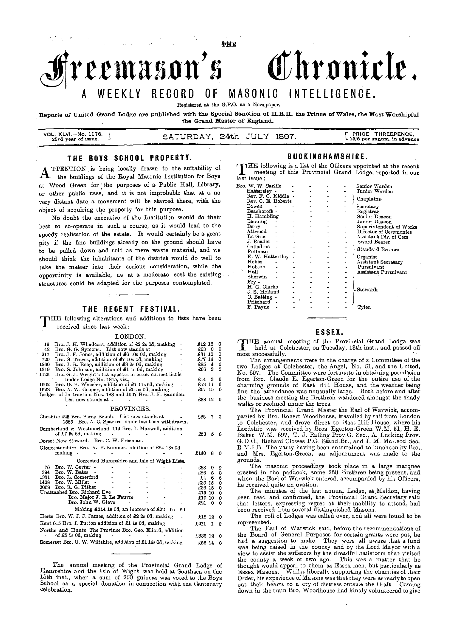 The Freemason's Chronicle