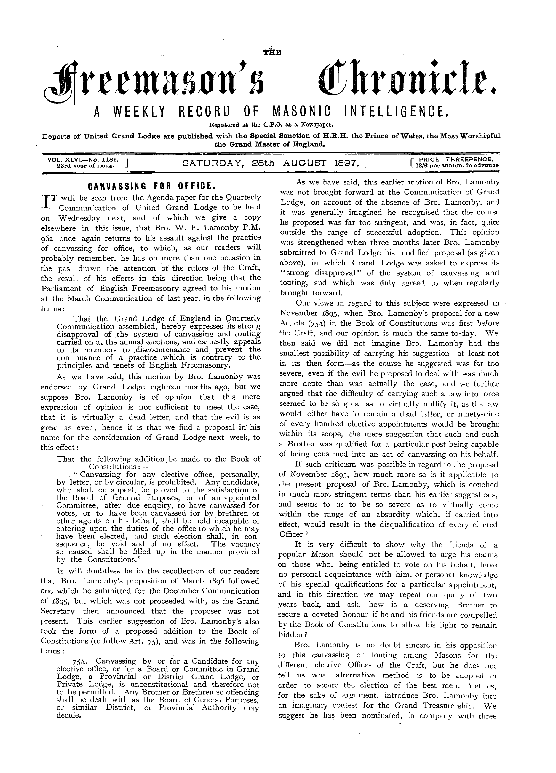 The Freemason's Chronicle