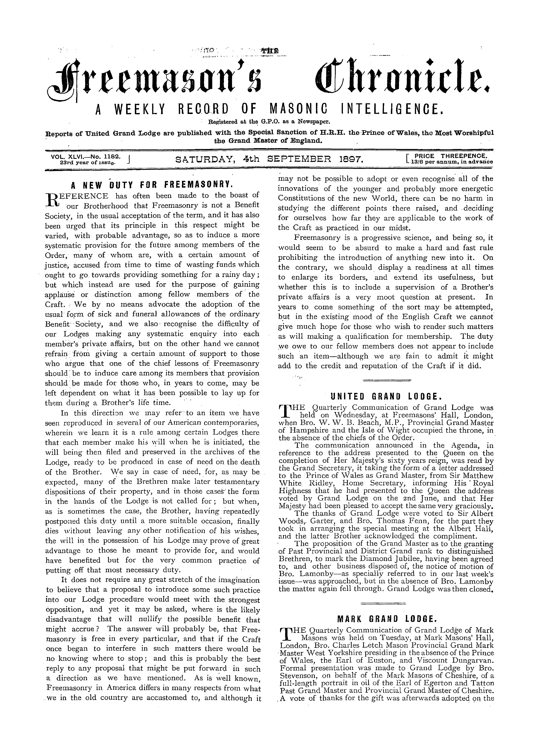 The Freemason's Chronicle