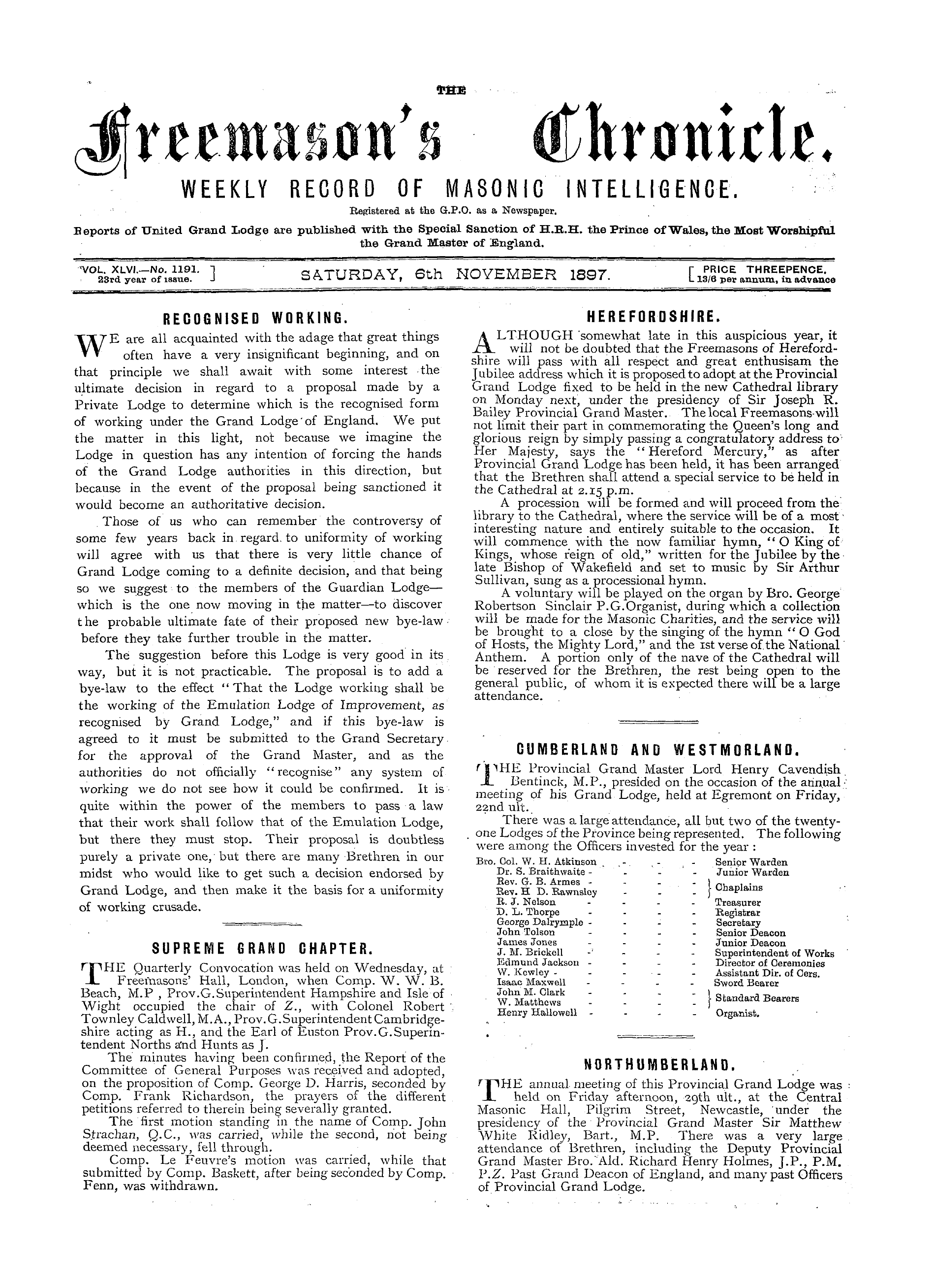 The Freemason's Chronicle