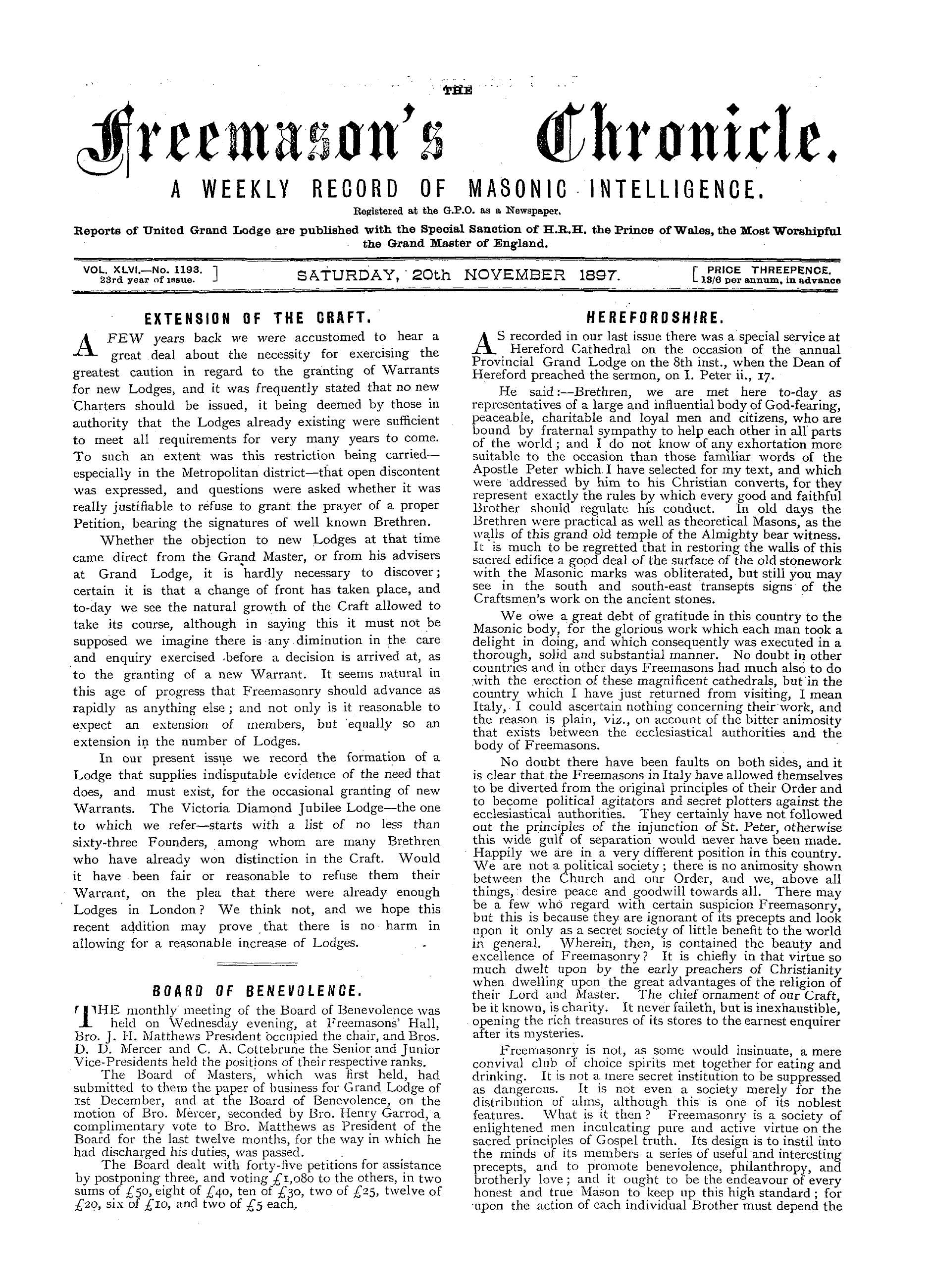 The Freemason's Chronicle