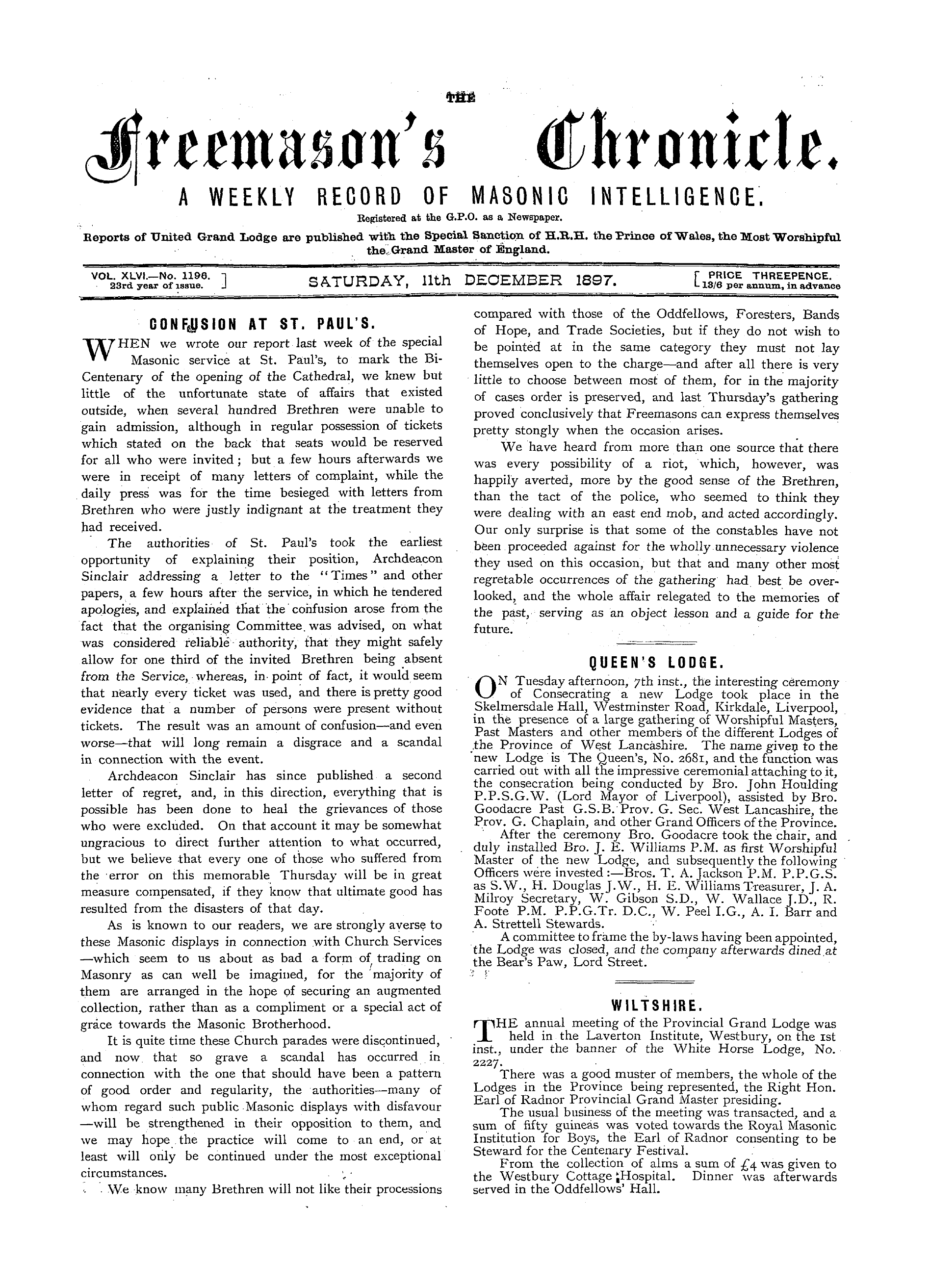The Freemason's Chronicle