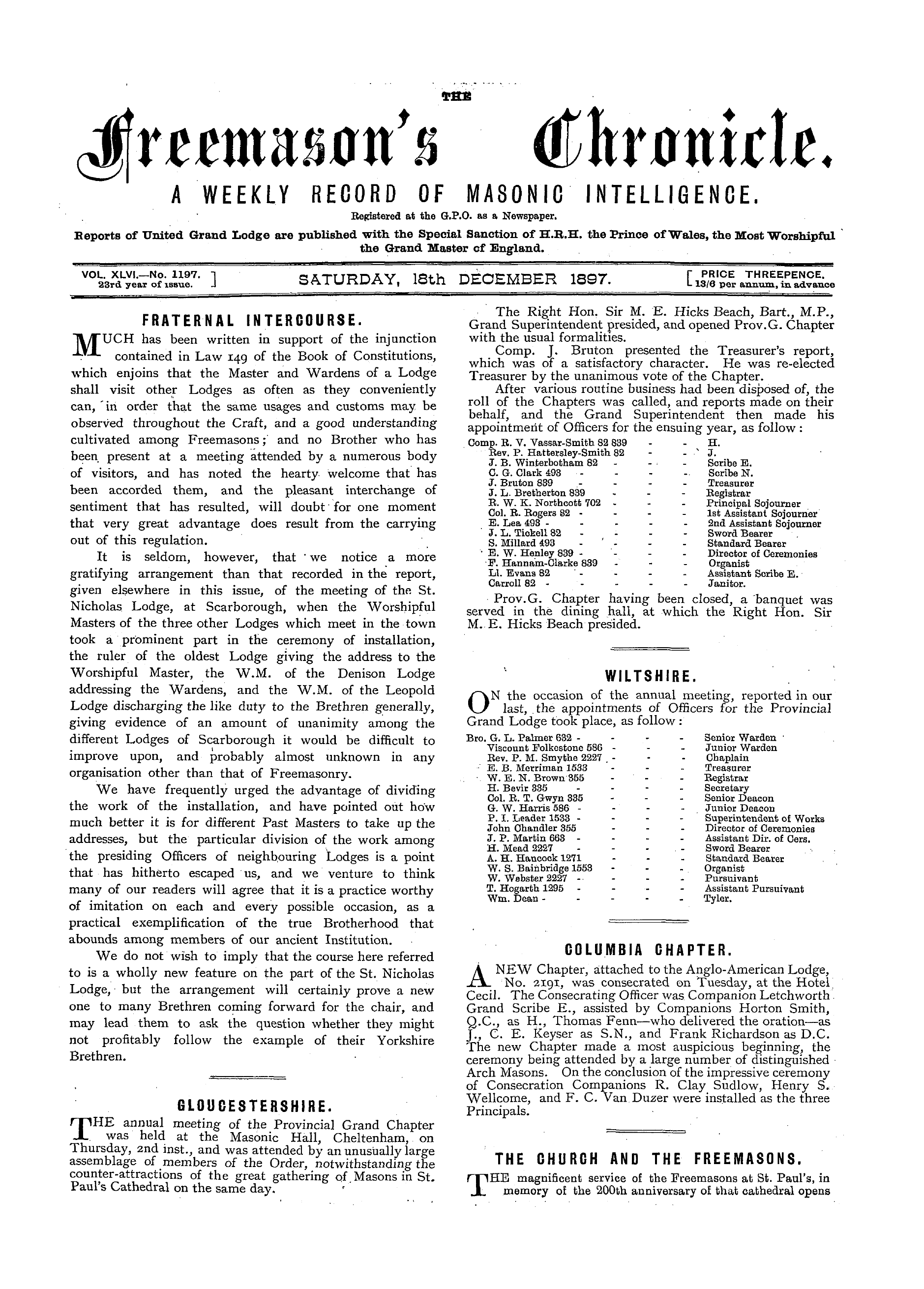 The Freemason's Chronicle