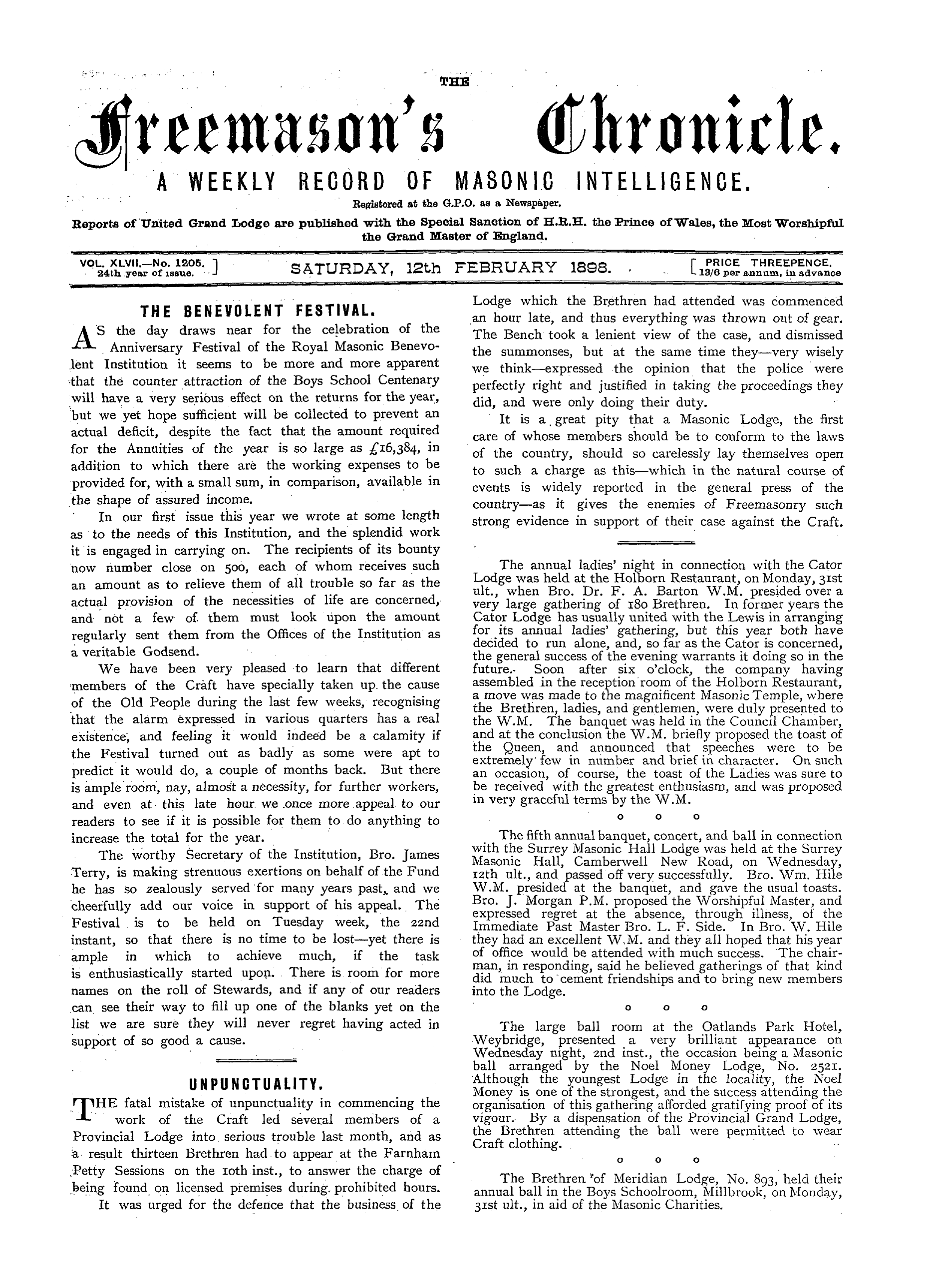 The Freemason's Chronicle