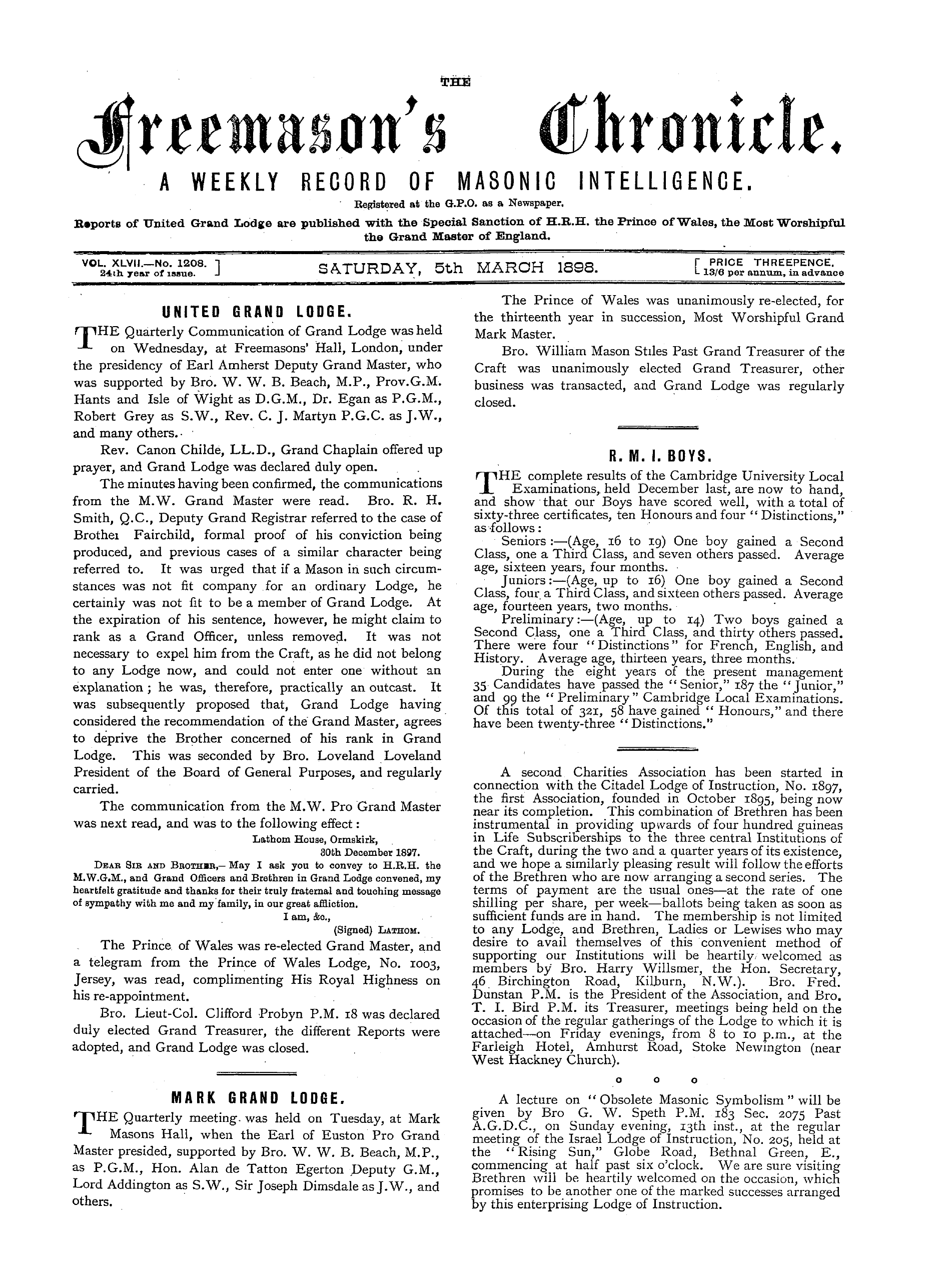 The Freemason's Chronicle