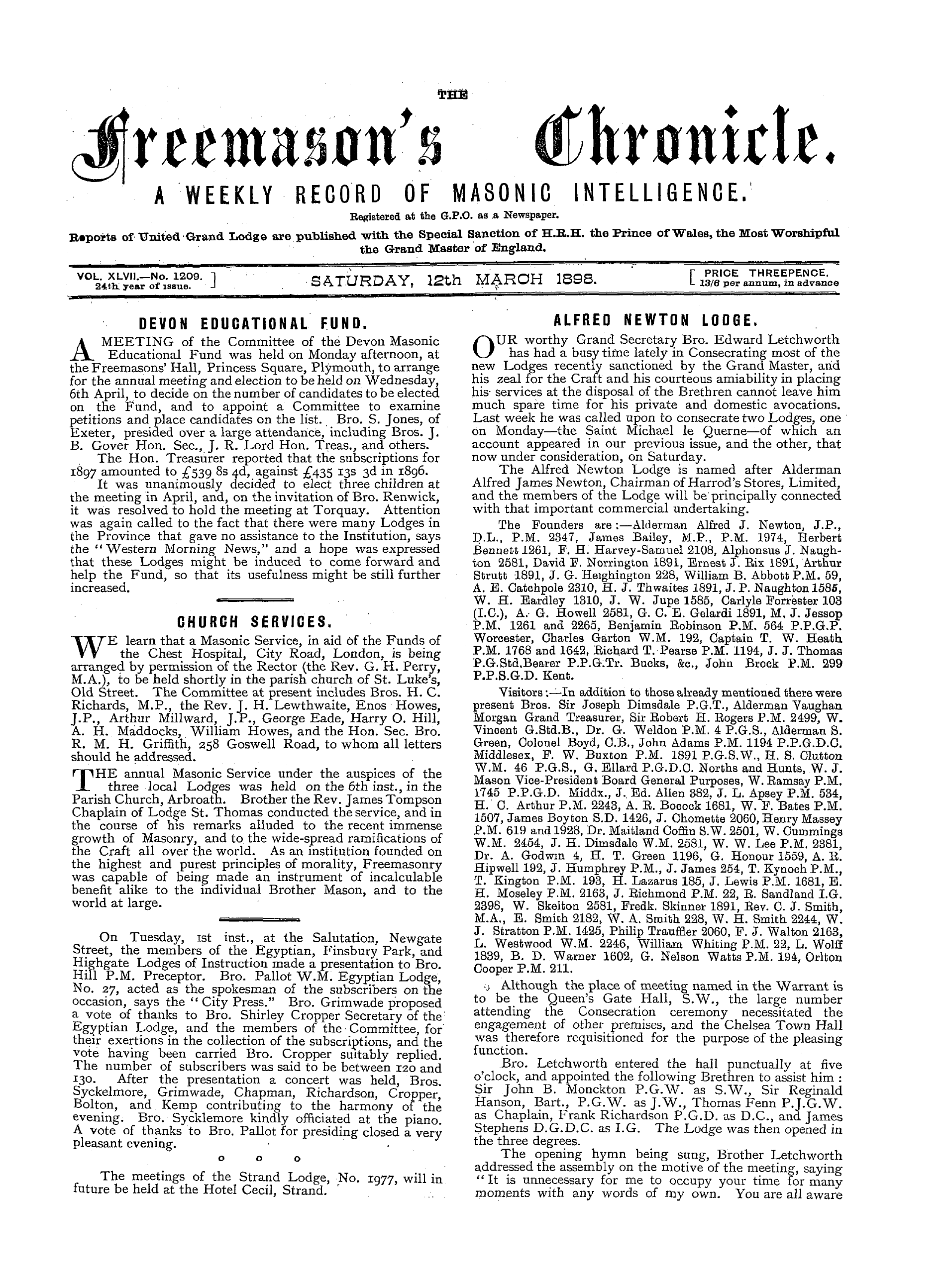 The Freemason's Chronicle