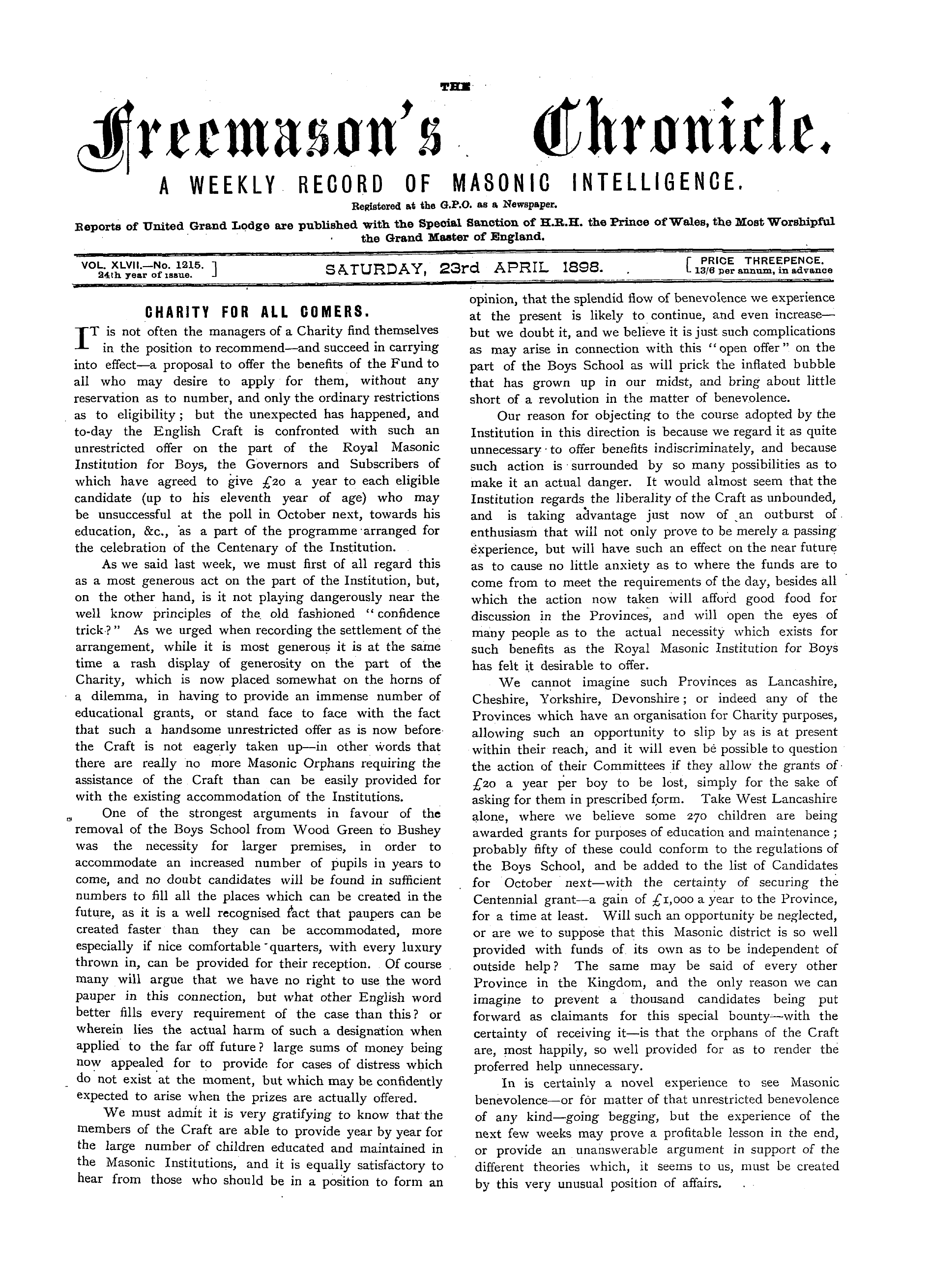 The Freemason's Chronicle