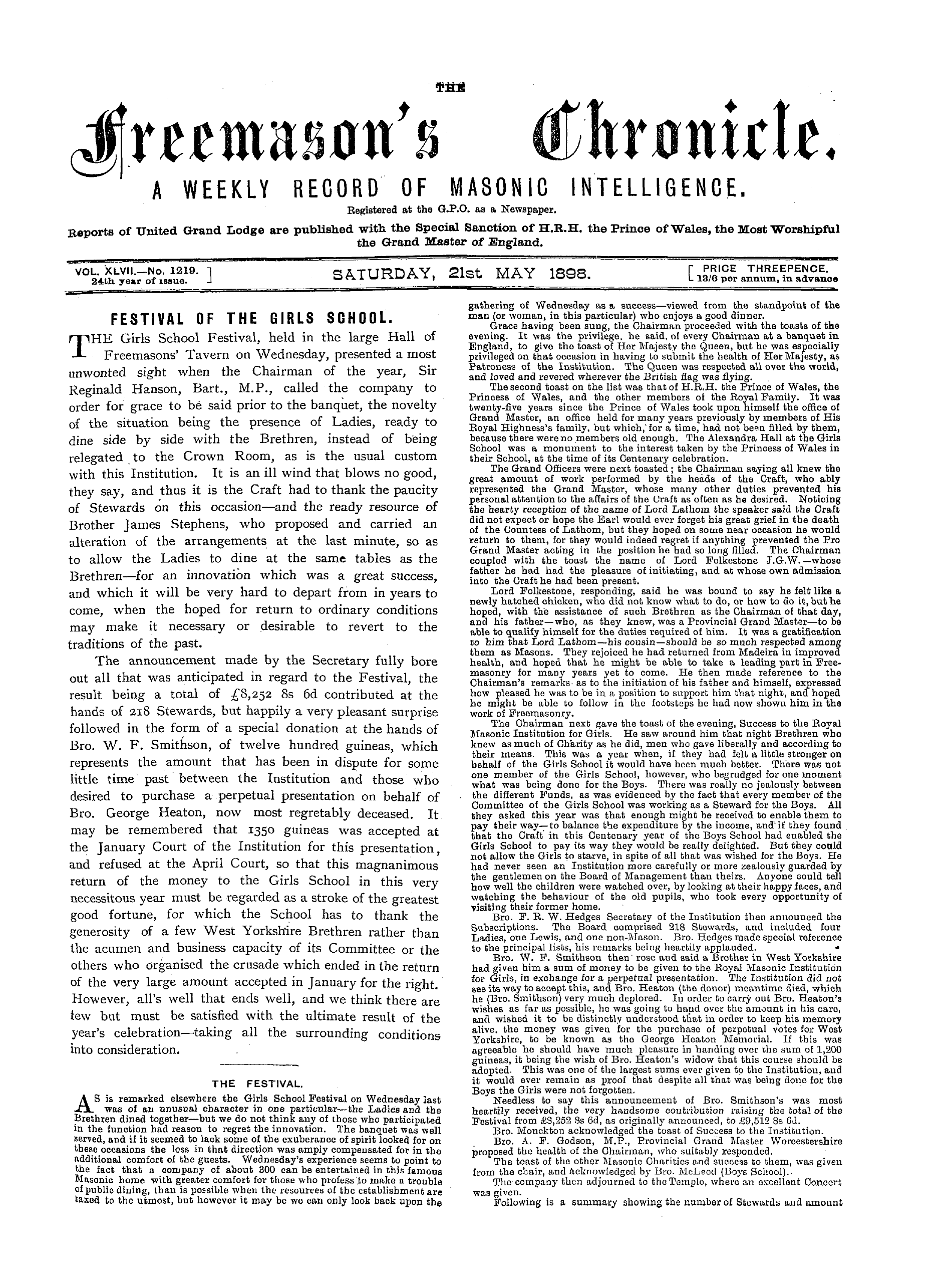 The Freemason's Chronicle
