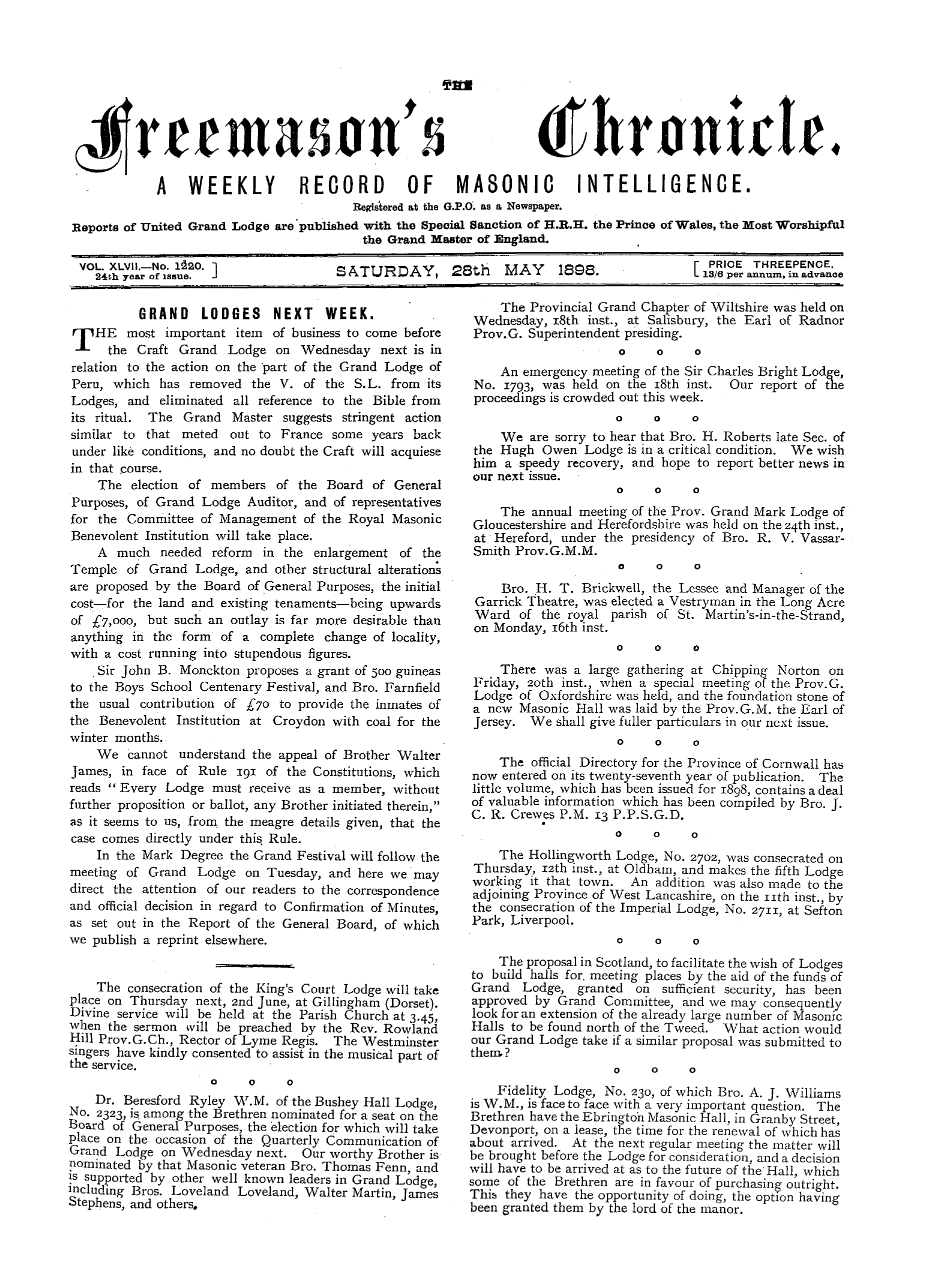 The Freemason's Chronicle