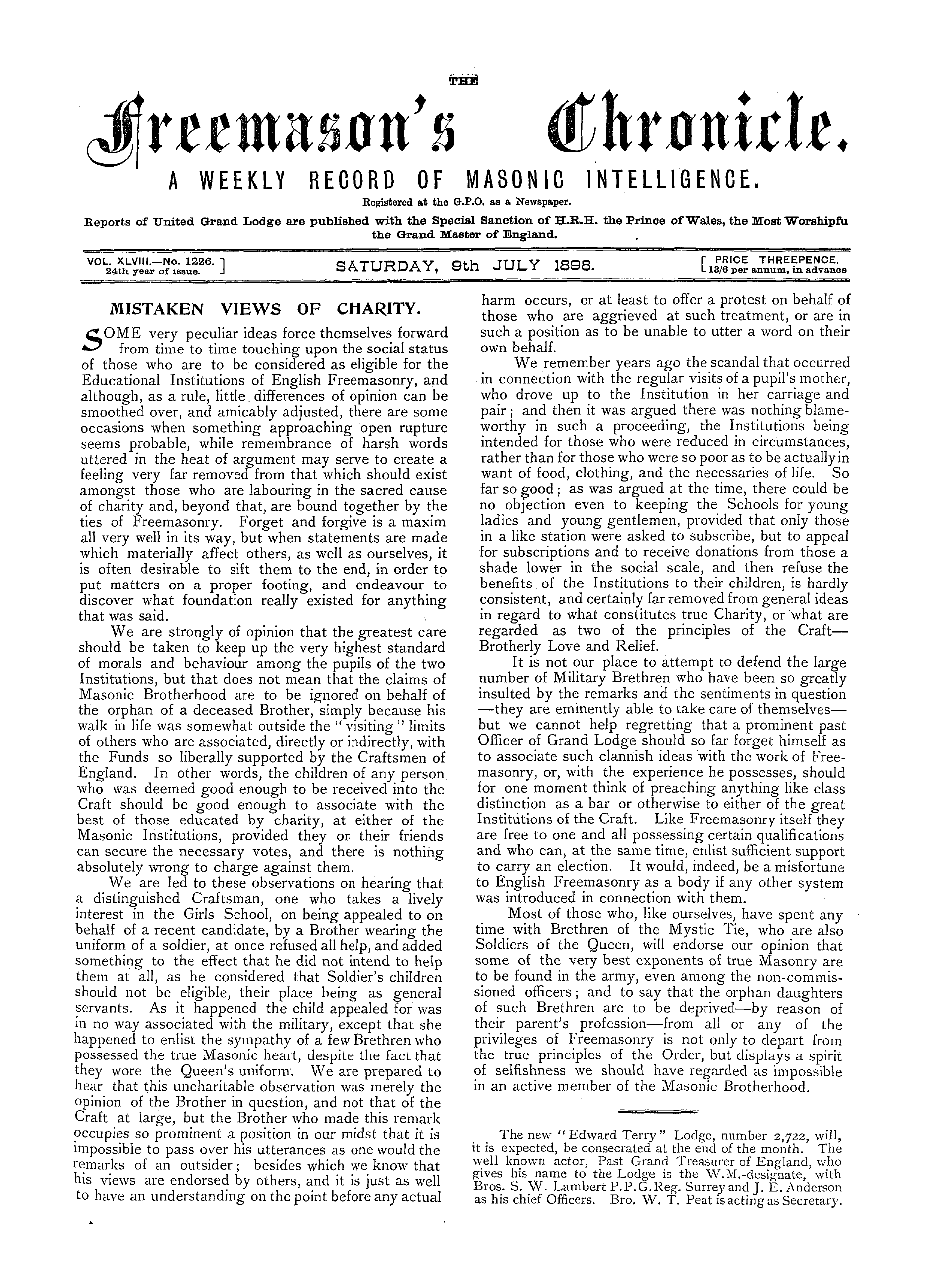 The Freemason's Chronicle