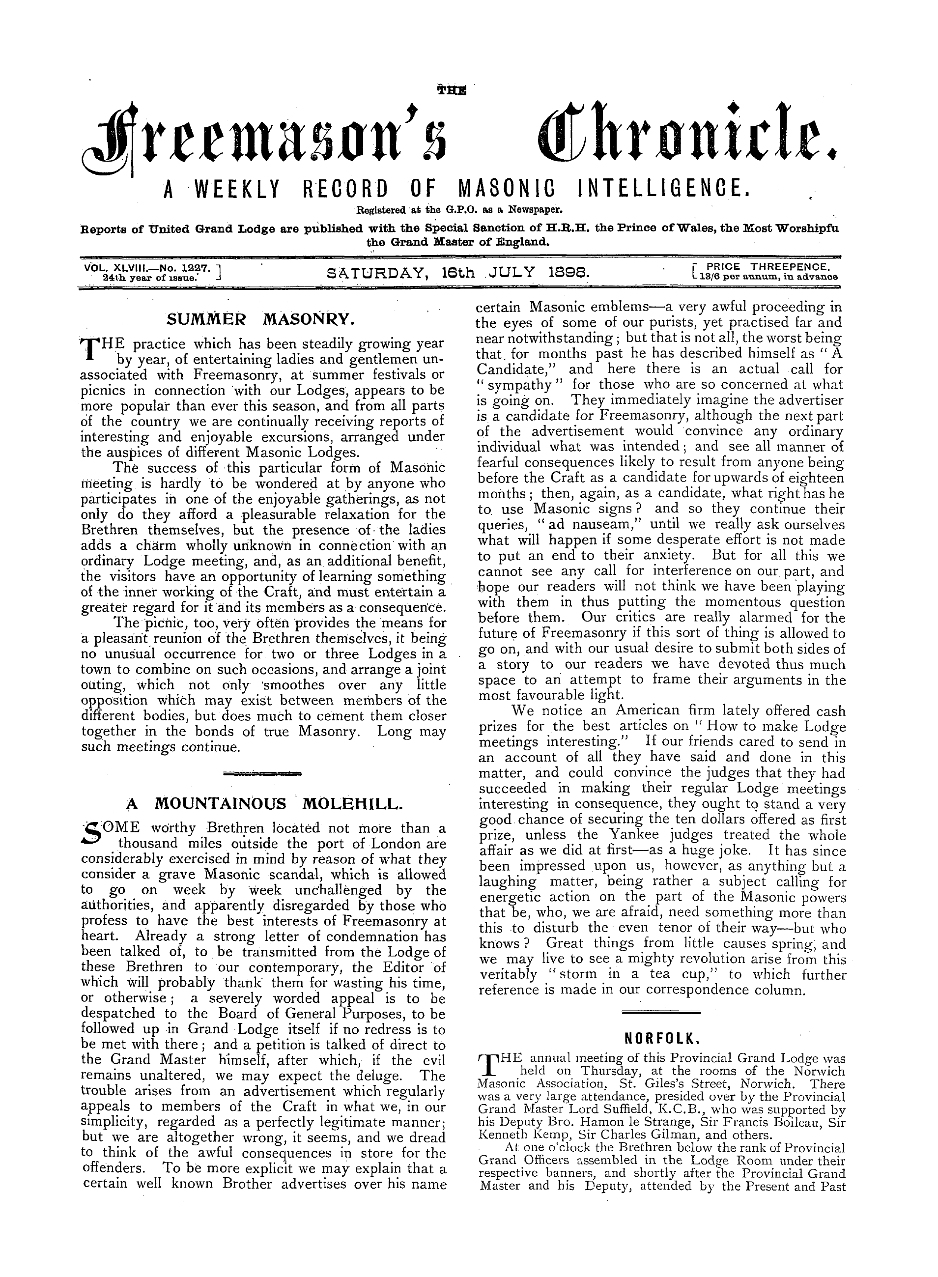 The Freemason's Chronicle