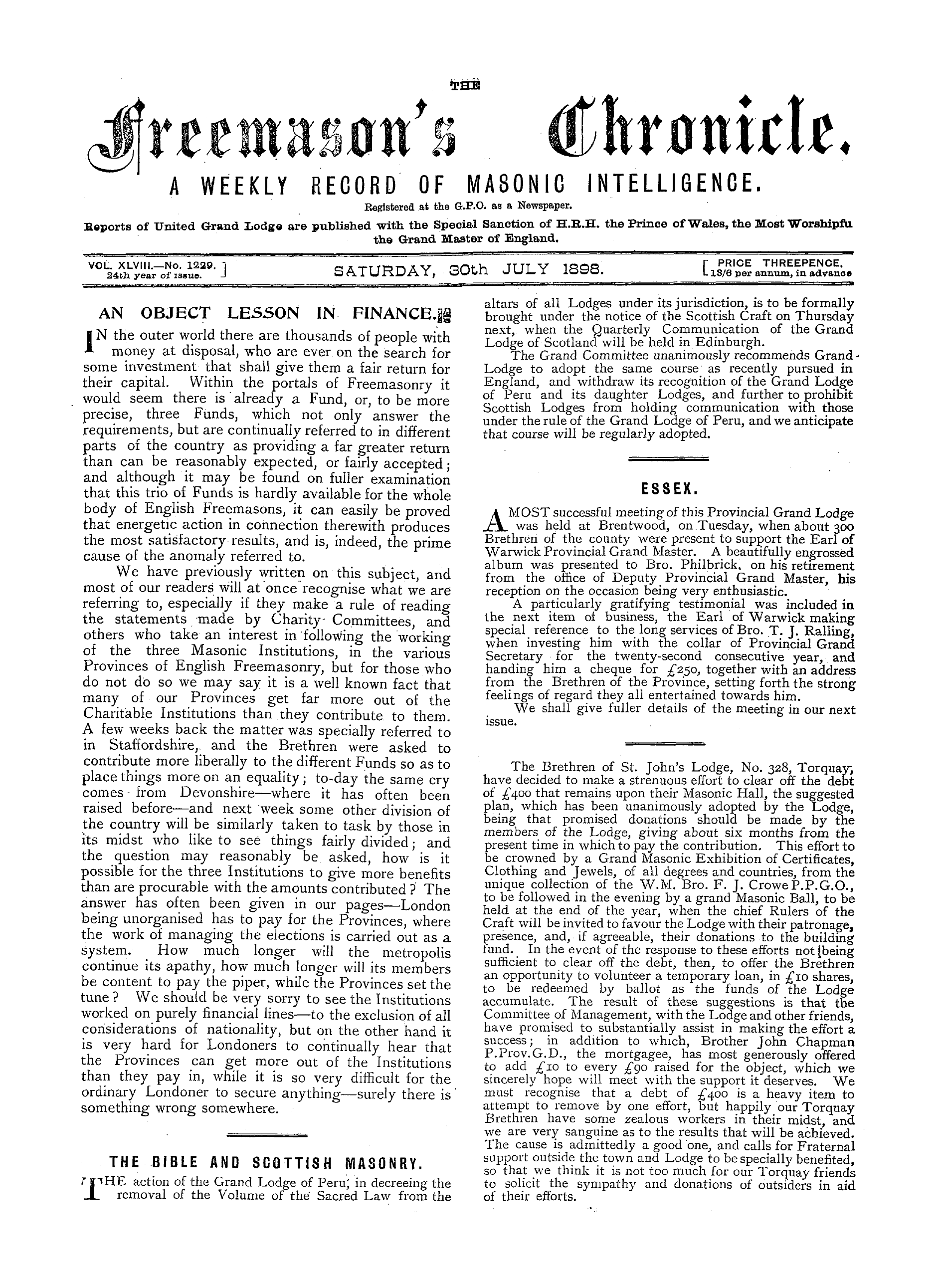 The Freemason's Chronicle