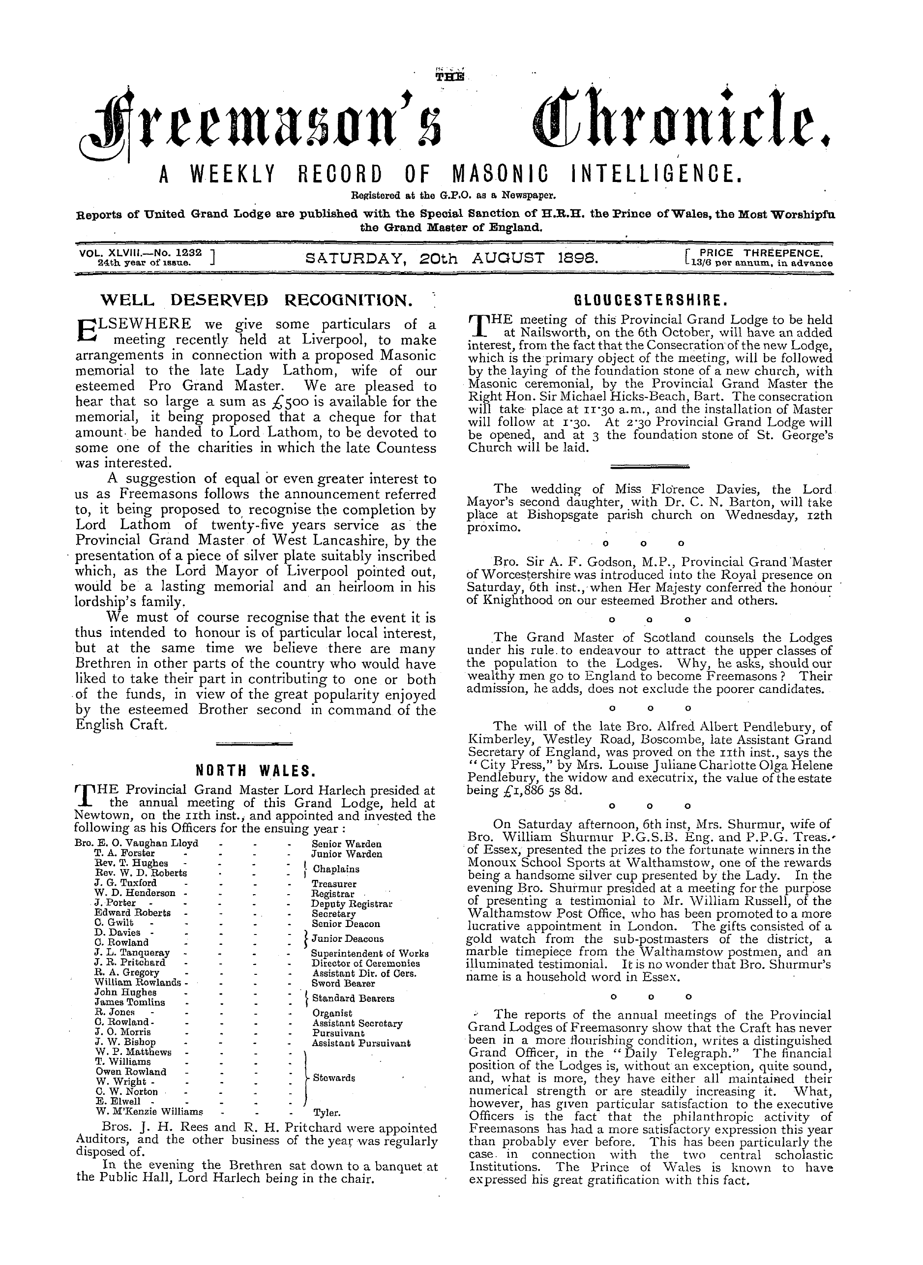 The Freemason's Chronicle