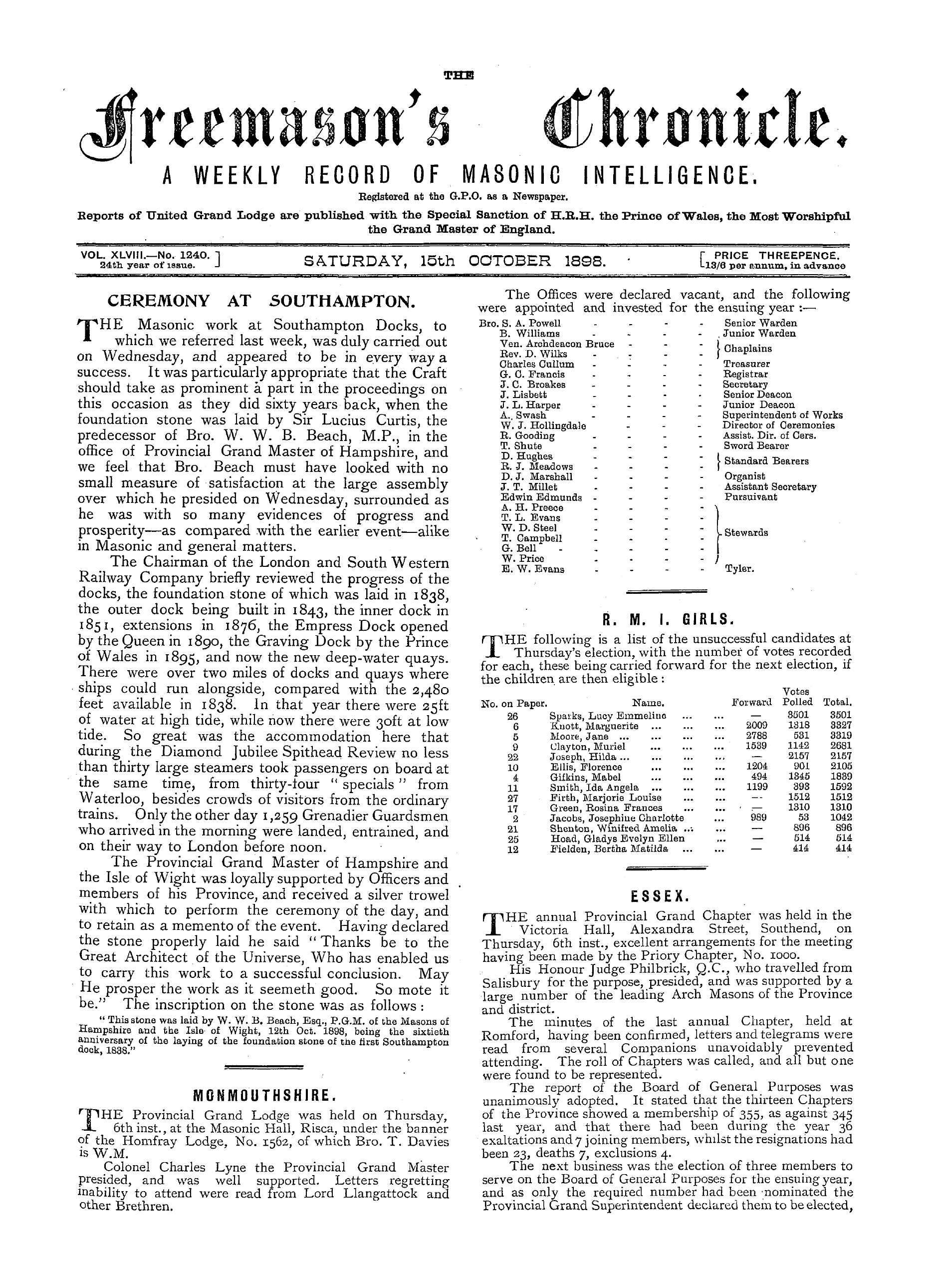 The Freemason's Chronicle