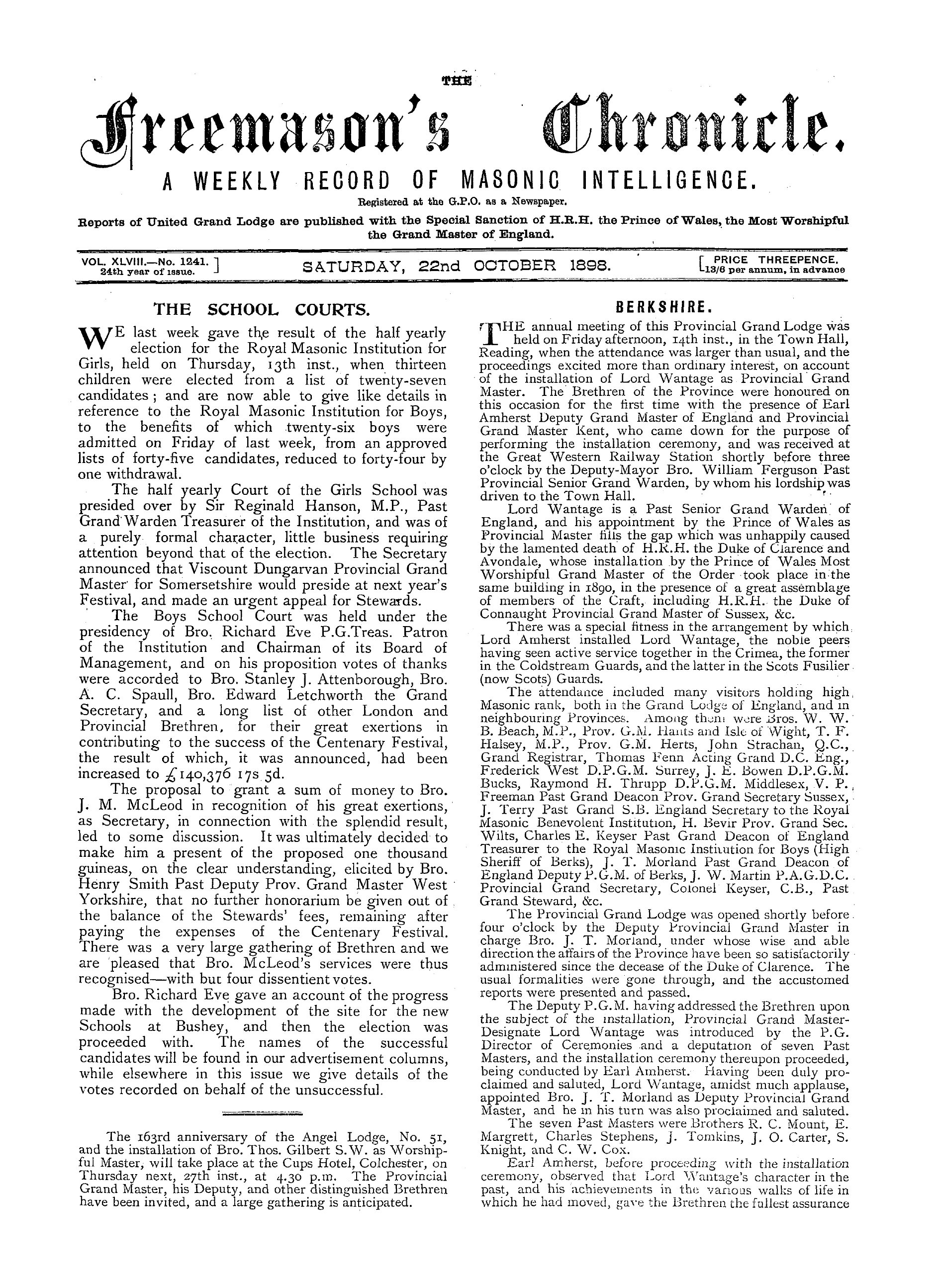The Freemason's Chronicle