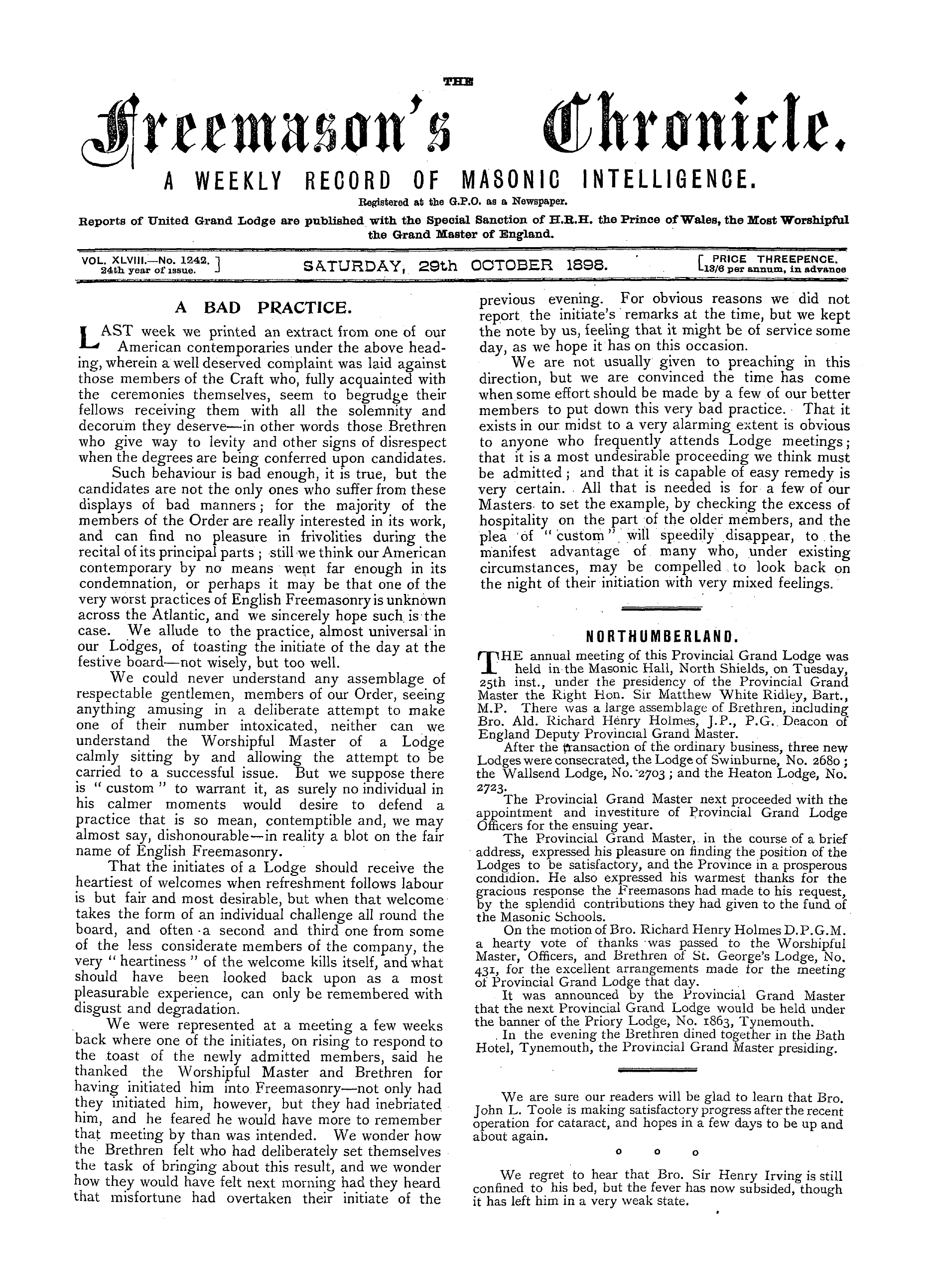 The Freemason's Chronicle